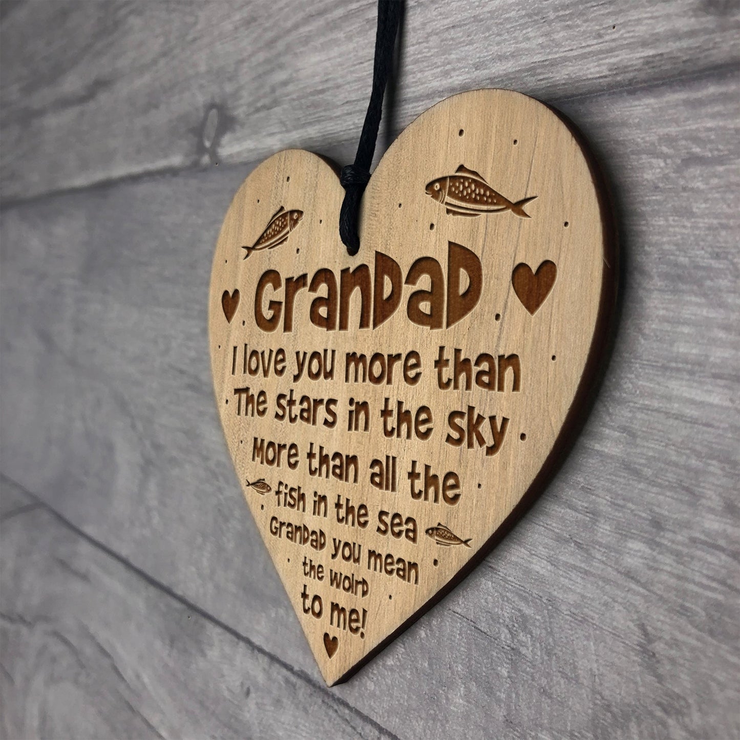 Grandad Gift Poem Grandad Birthday Christmas Gift Engraved Heart