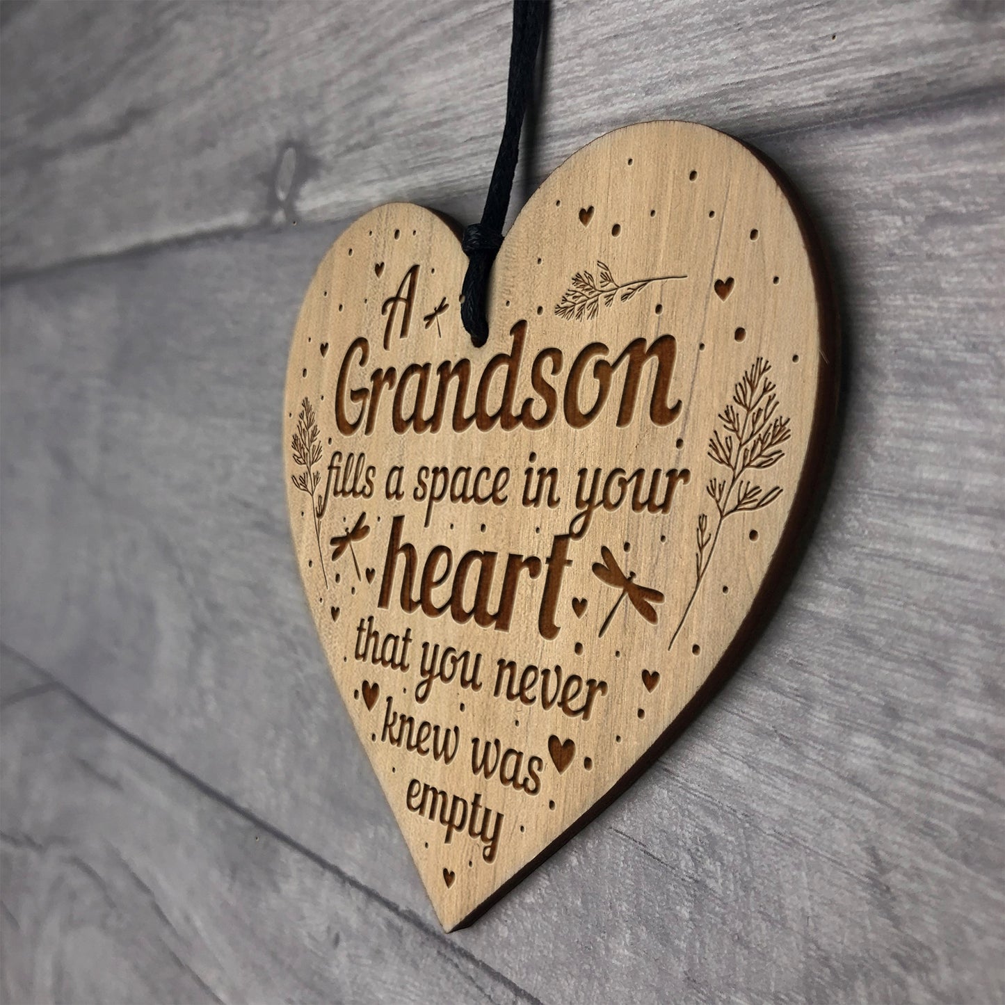 Gift For Grandson Engraved Heart Grandson Birthday Christmas