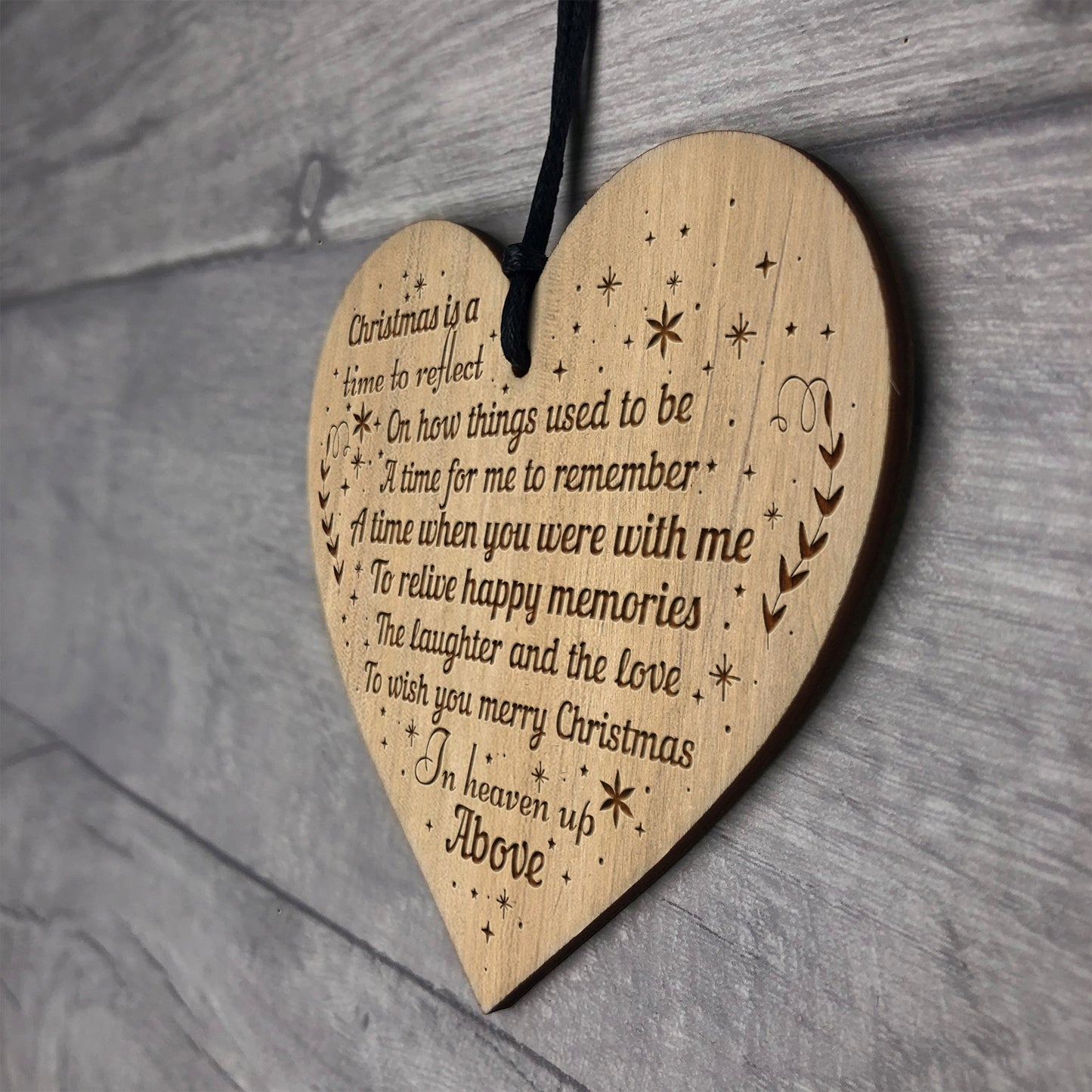 Family Memorial Plaque Wood Christmas Tree Bauble Memorial Gift