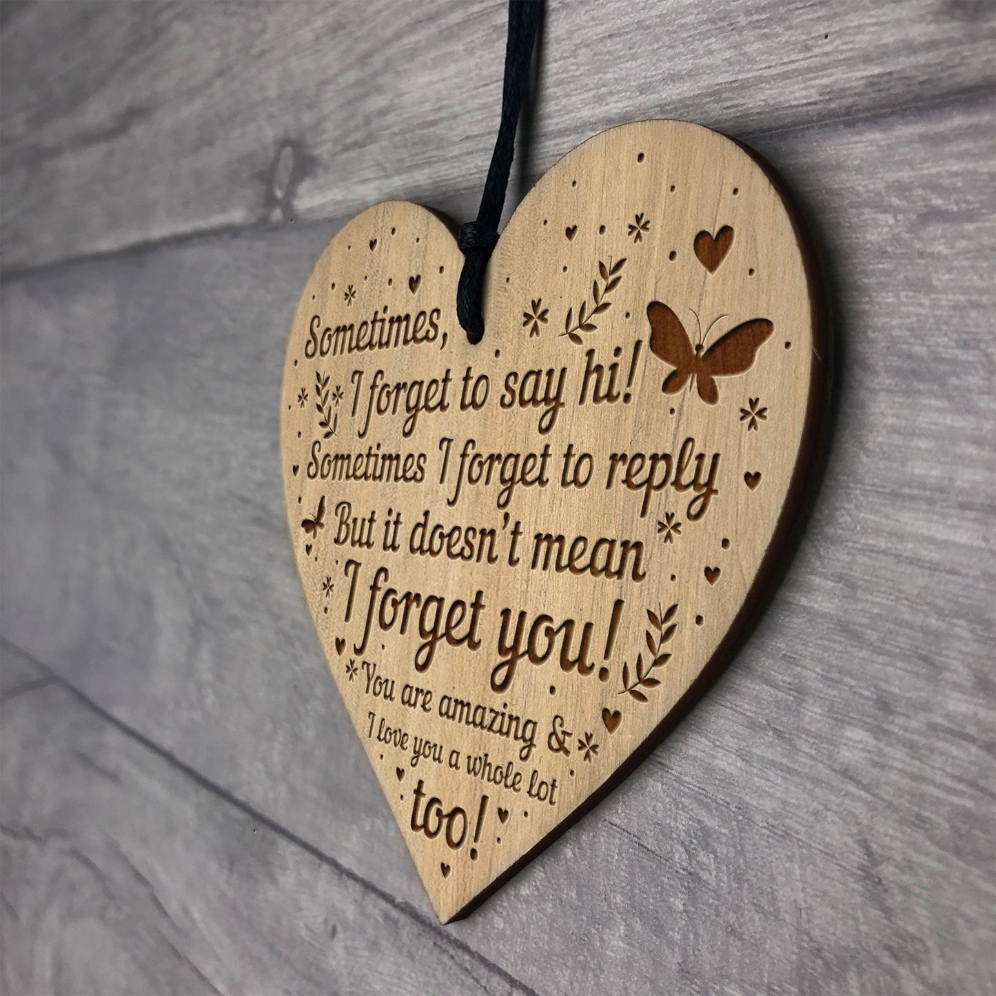 FRIENDSHIP SIGN Engraved Heart Birthday Christmas Gift