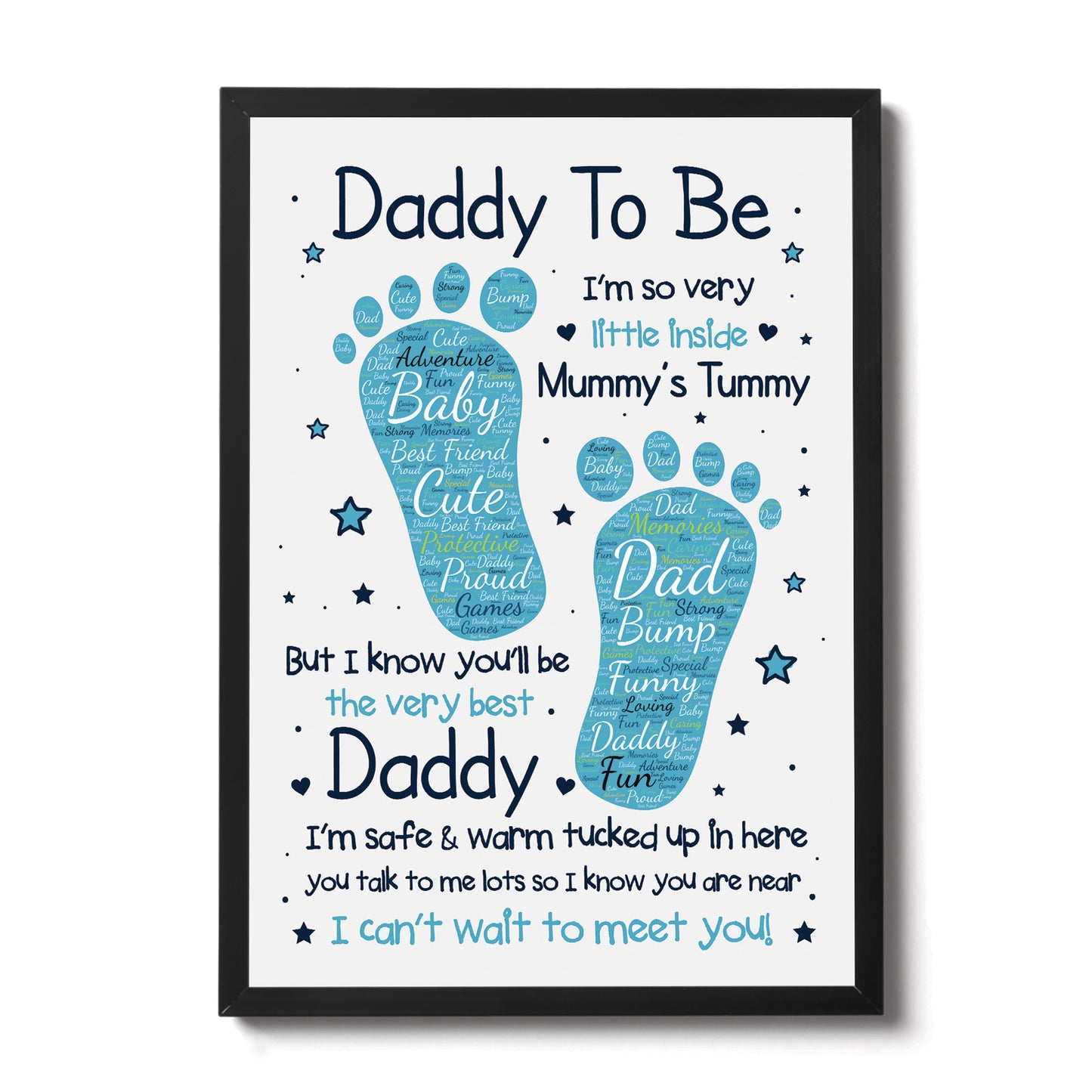 Daddy To Be Gift Framed Print For Dad Daddy Gift From Bump