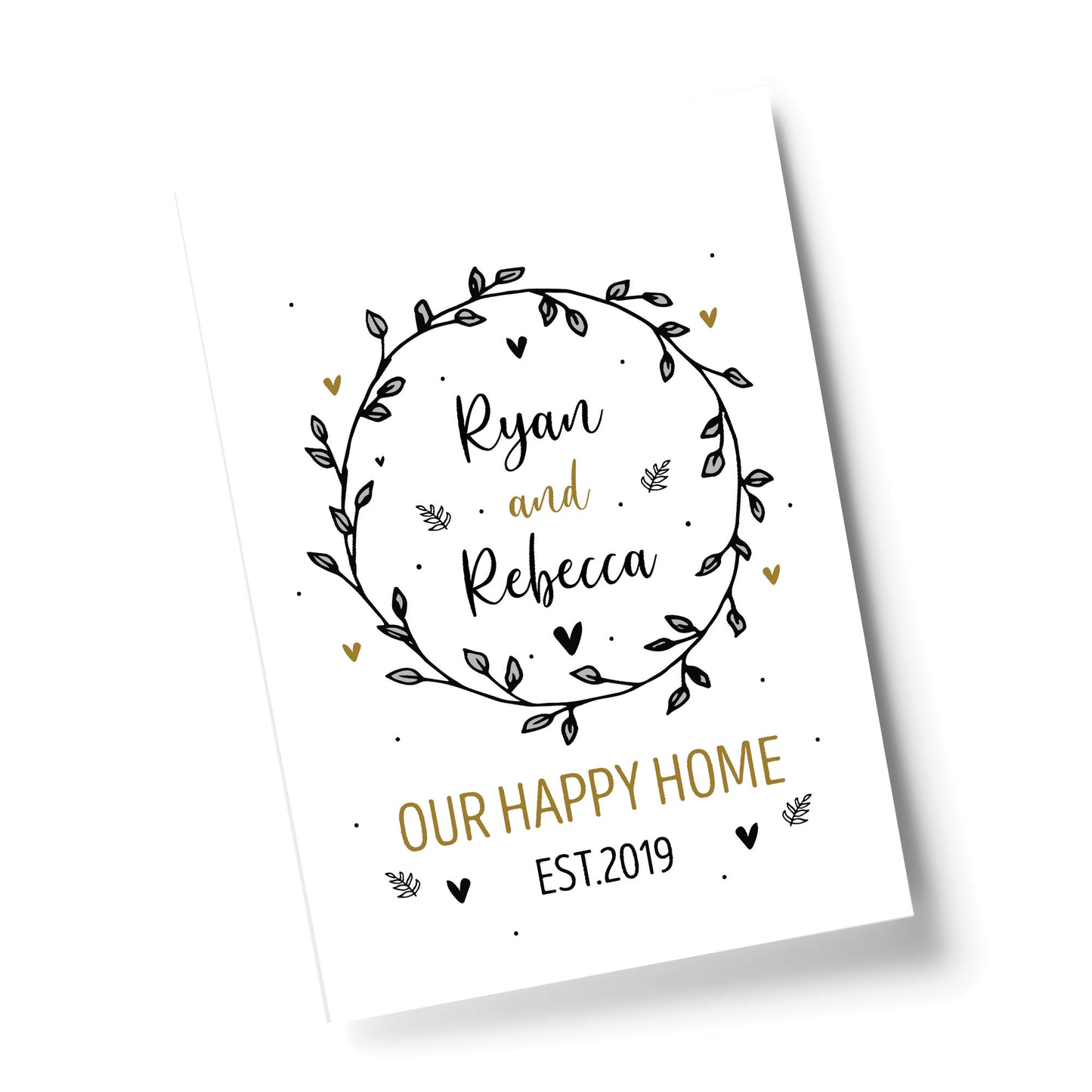 Happy Home Print Personalised New Home 1st Home House Warming