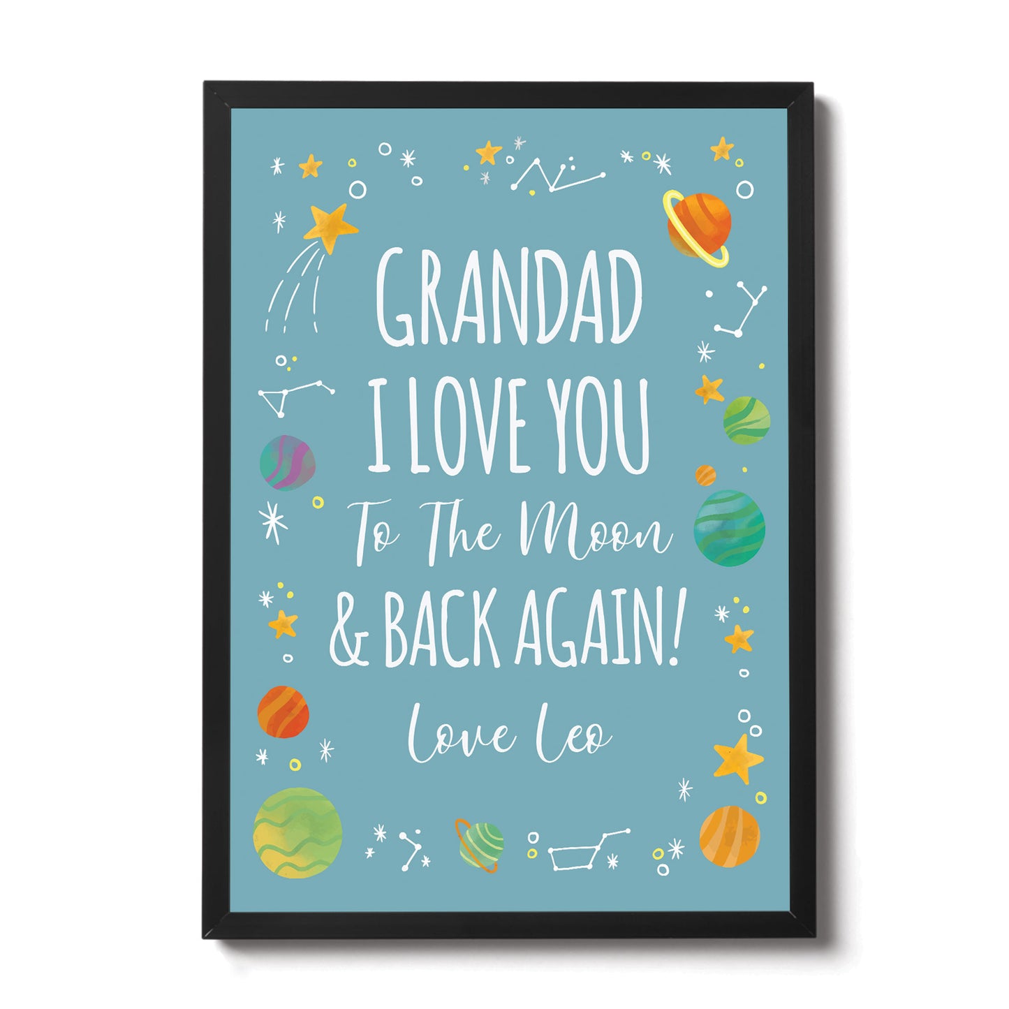 Personalised Grandad Birthday Xmas Gift From Granchildren Framed