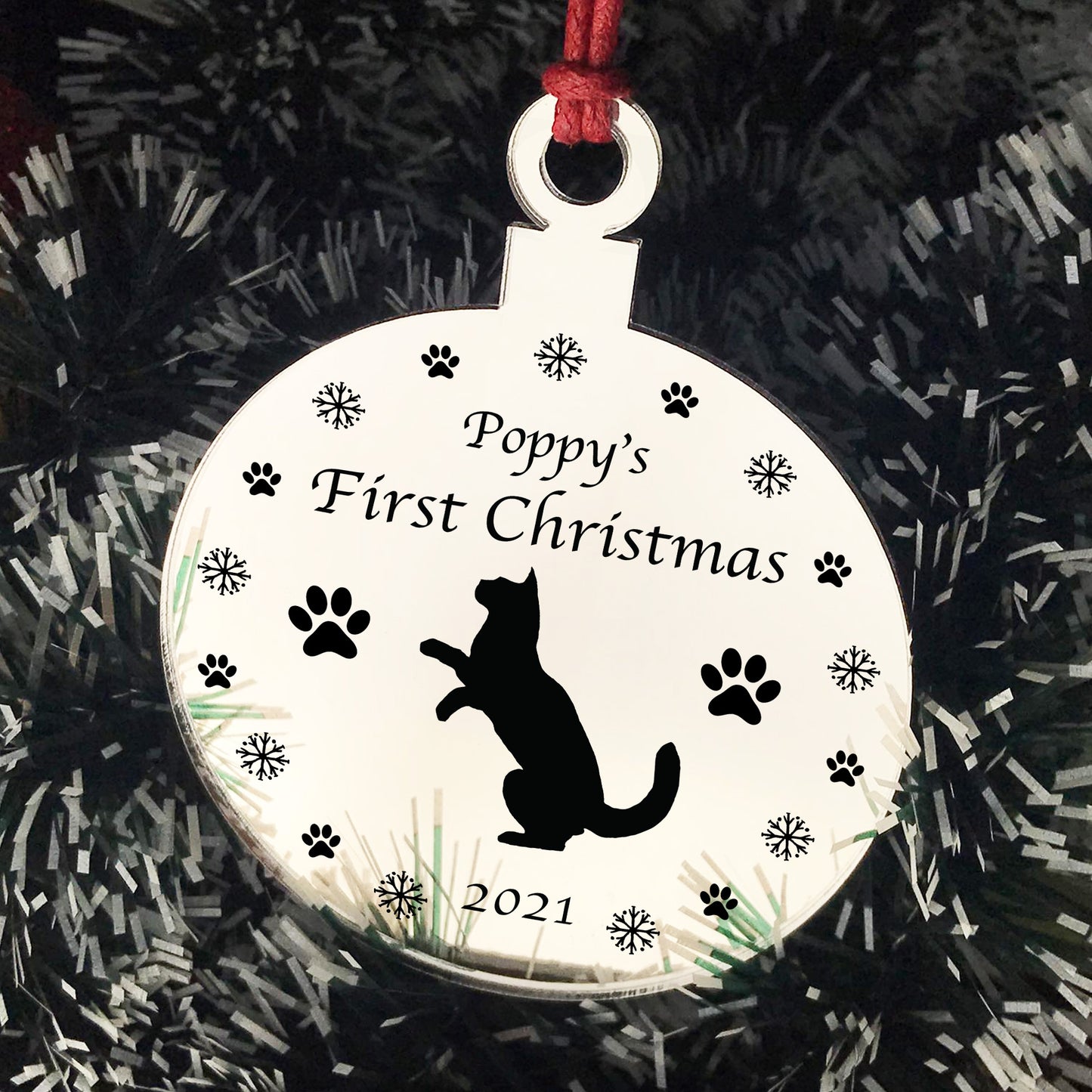 First Christmas With Cat Kitten Personalised Christmas Decor