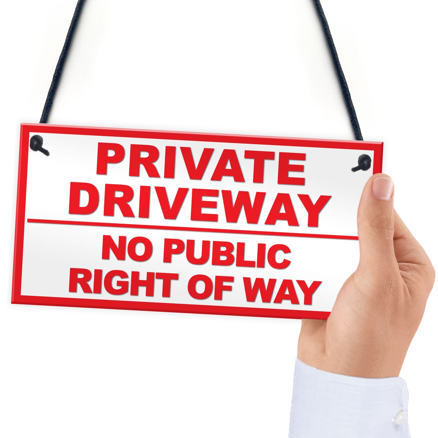 PRIVATE DRIVEWAY NO PUBLIC RIGHT OF WAY Outdoor Hanging Plaque