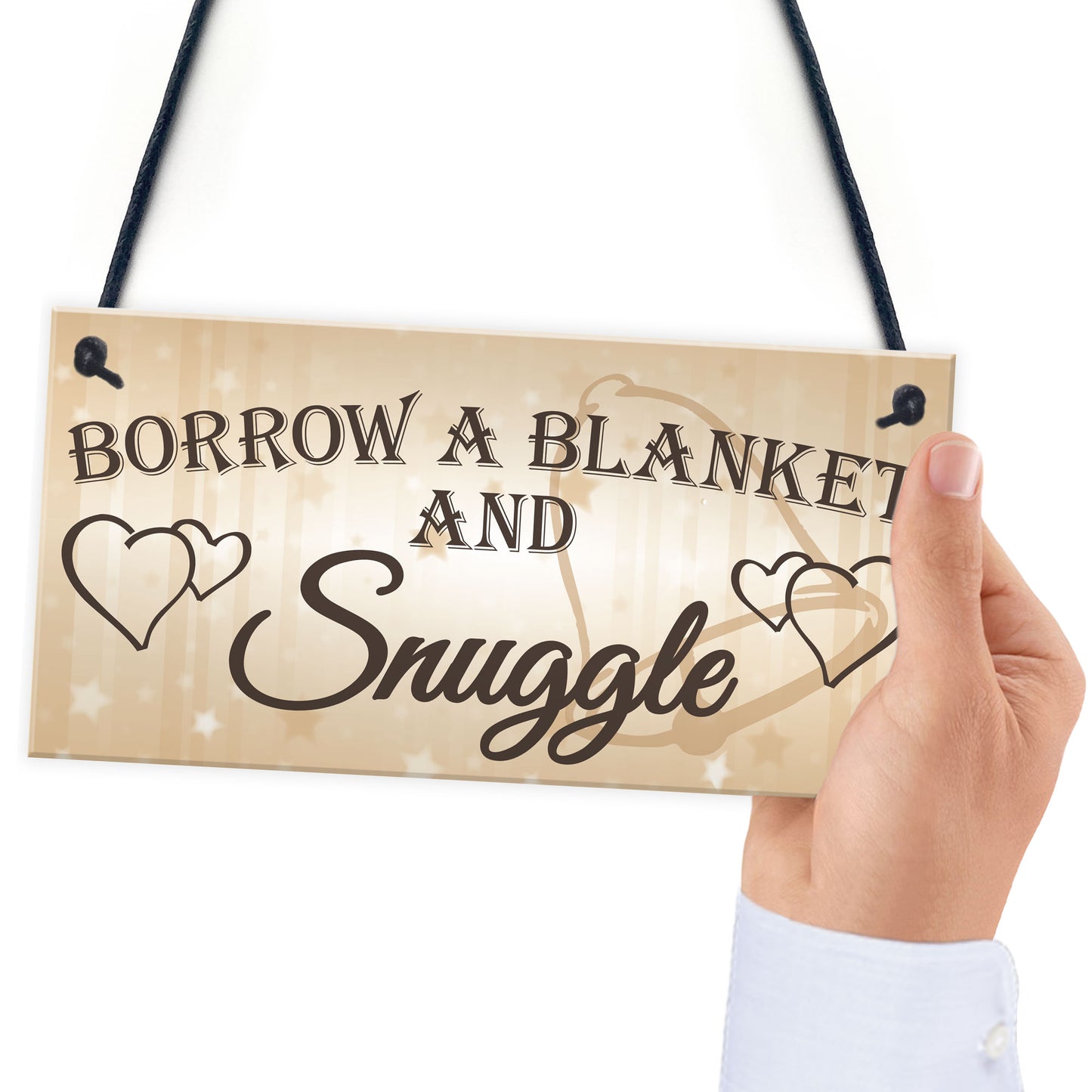 Shabby & Chic Wedding Sign Gift Blanket Snuggle Present Plaque