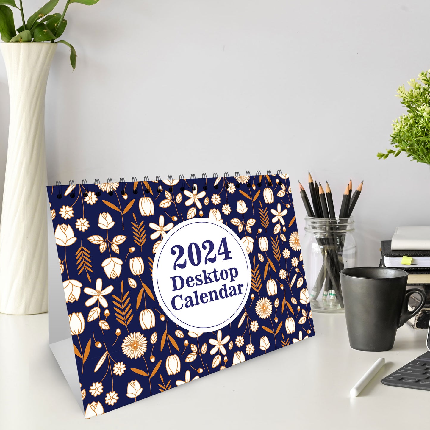 Floral Desktop Calendar 2024 Flipbook Planner For Girls Women