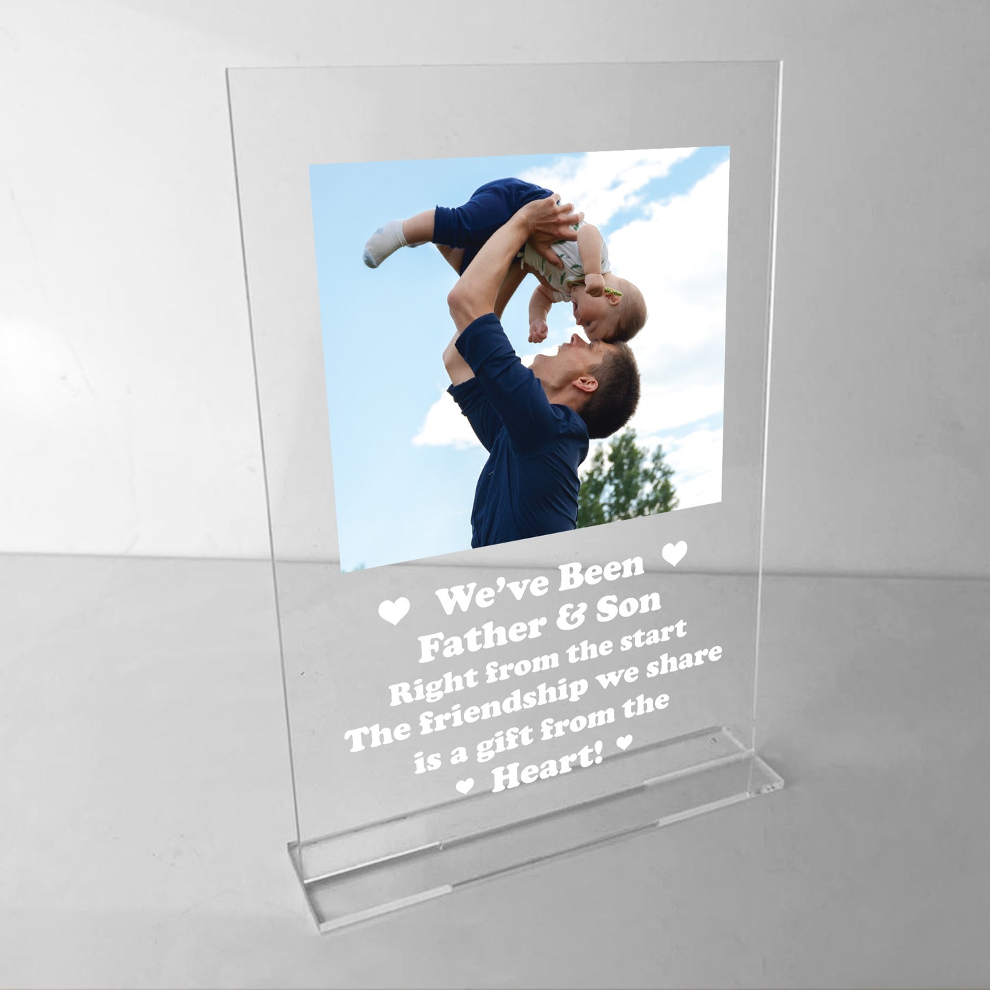 Personalised Father And Son Photo Plaque Fathers Day Birthday