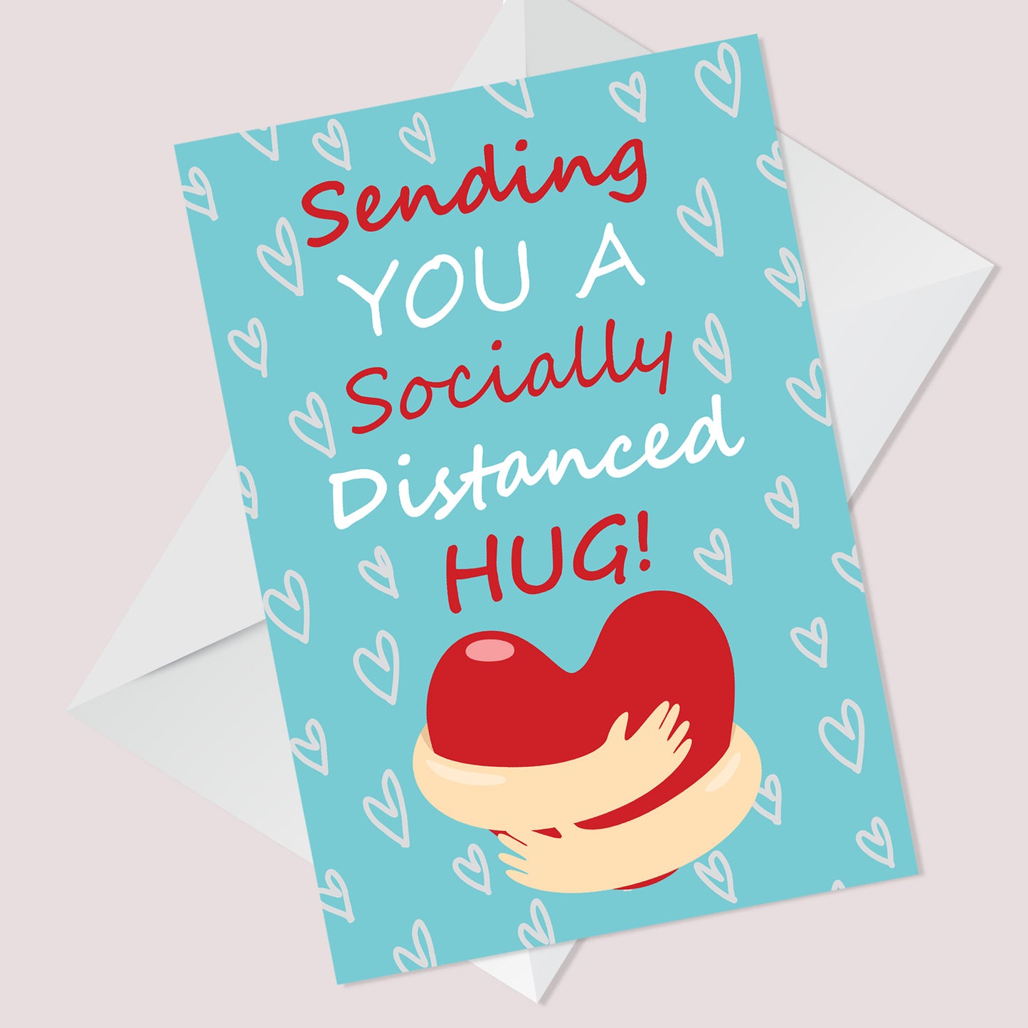 Socially Distanced Hug Card For Best Friend Nan Grandad Lockdown