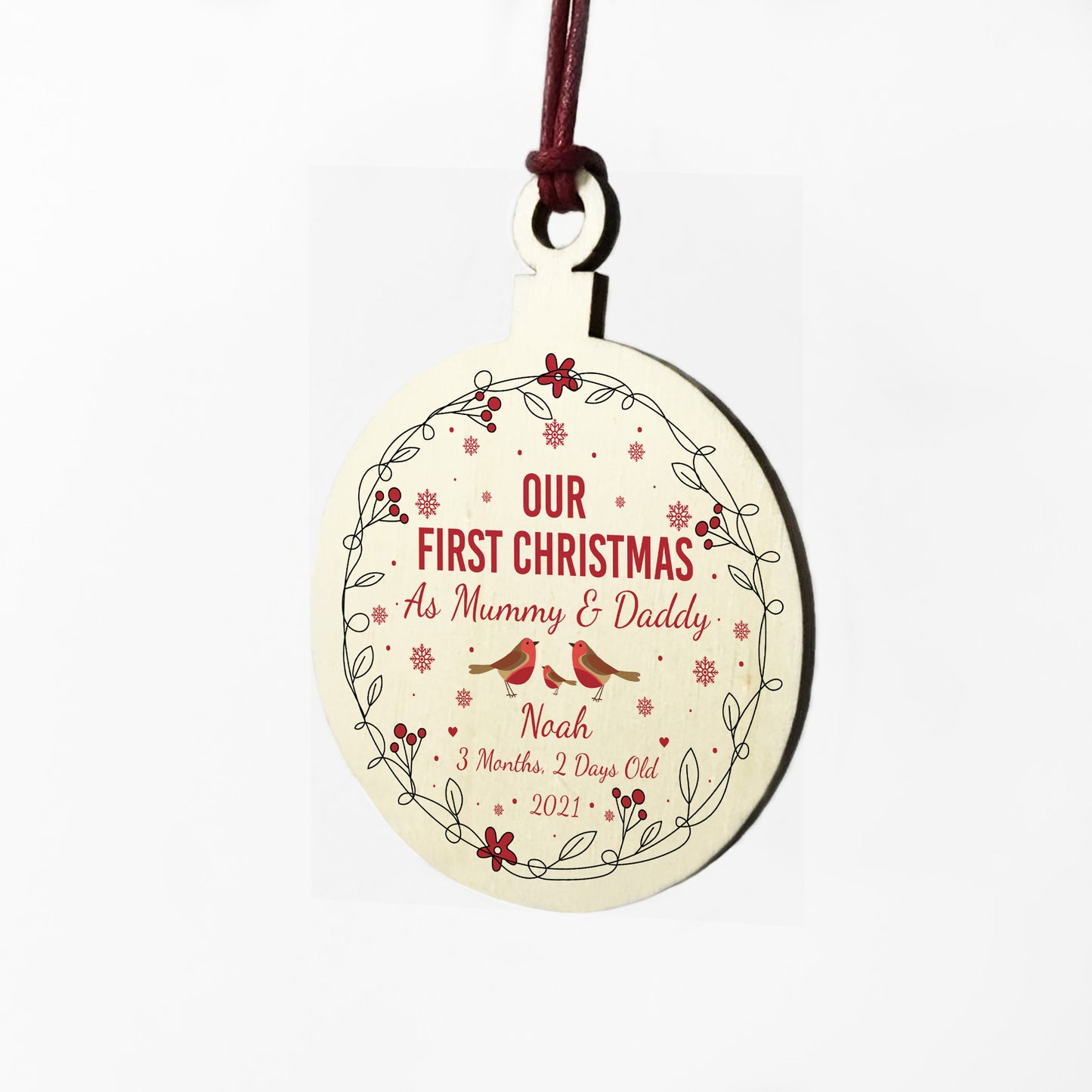 Personalised 1st Christmas As Mummy Daddy Bauble Tree Decor