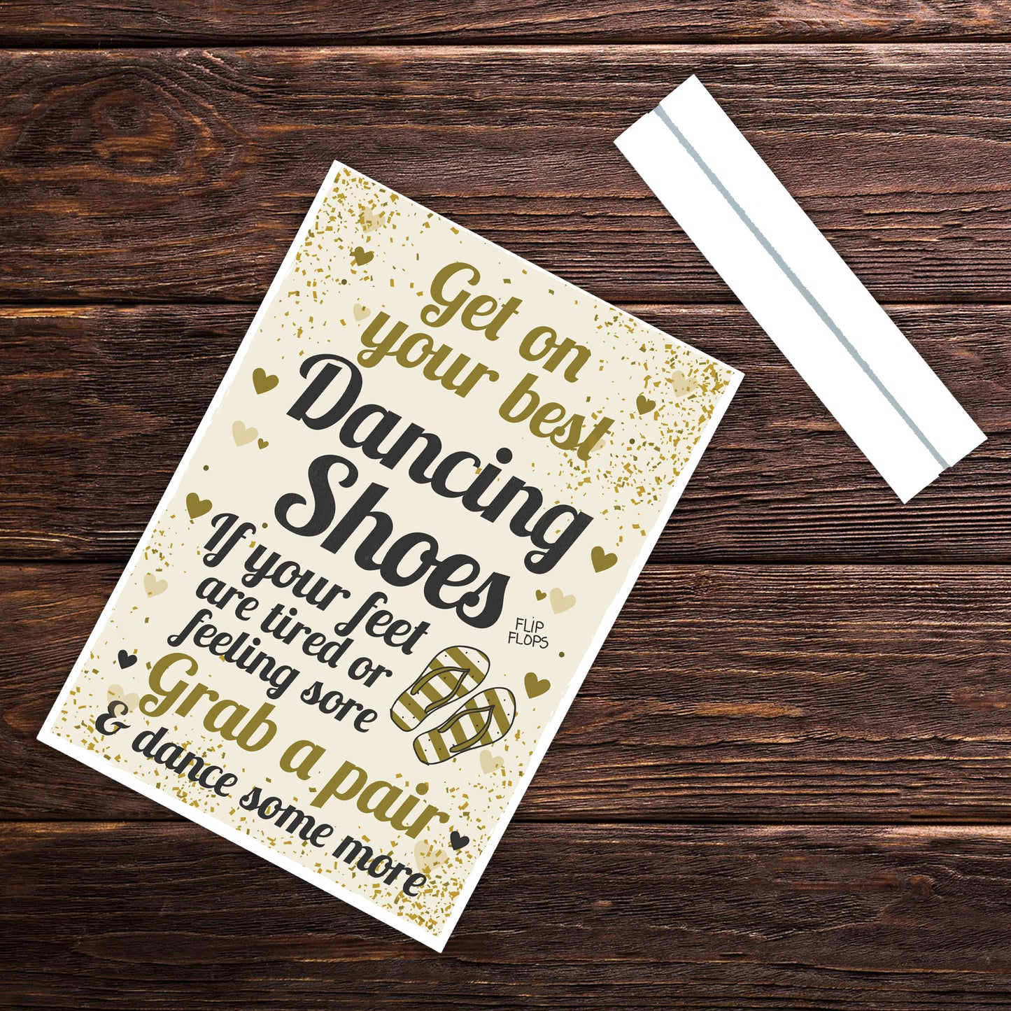 FLIP FLOP BASKET Wedding Sign Dancing Shoes Standing Plaque