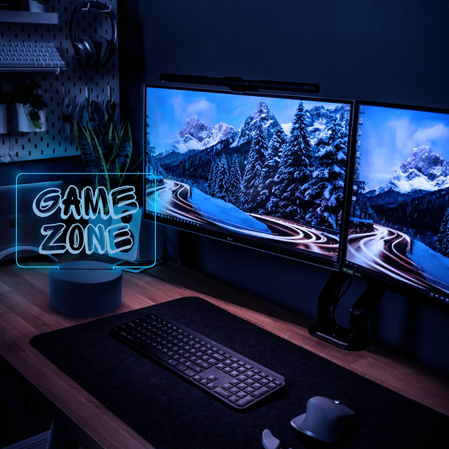 Game Zone Gamer LED Neon Plaque Games Room Boys Bedroom
