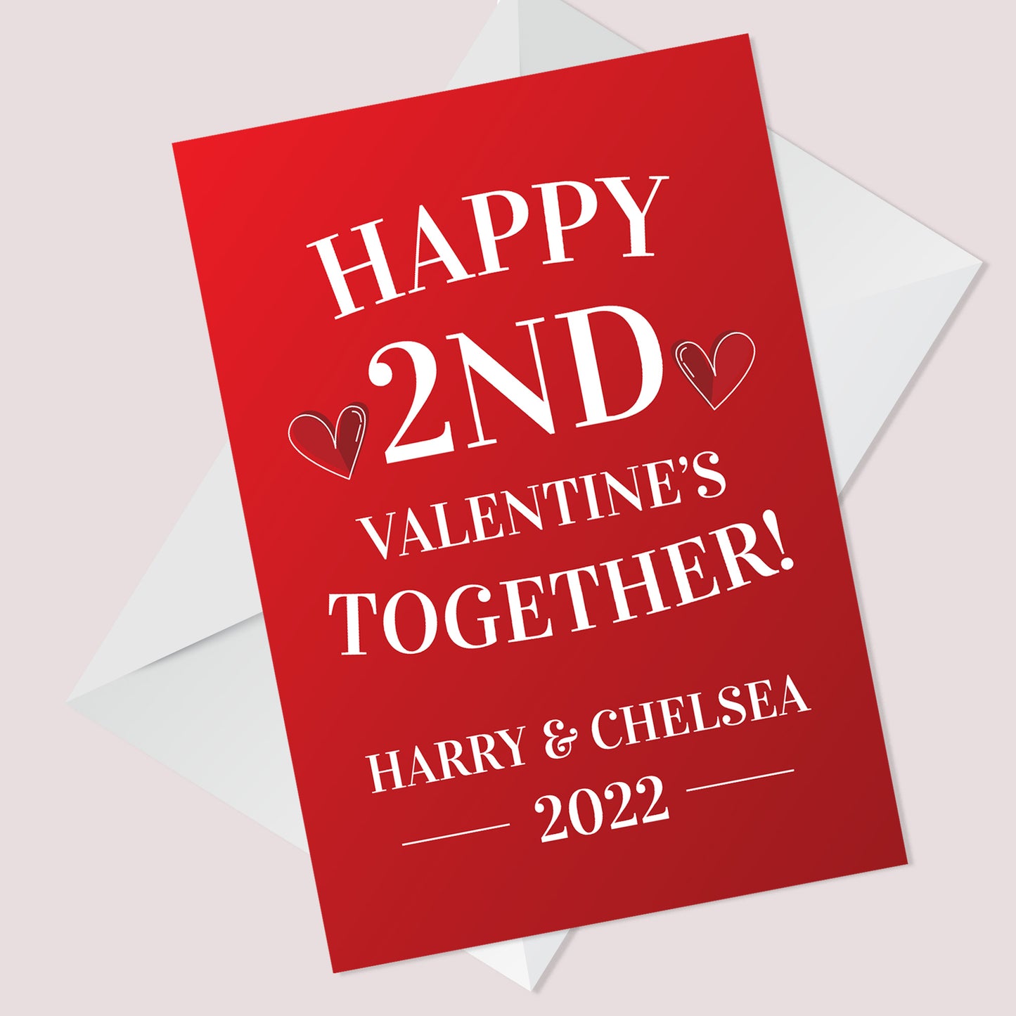 2nd Valentines Together Card Personalised Perfect Card For Him