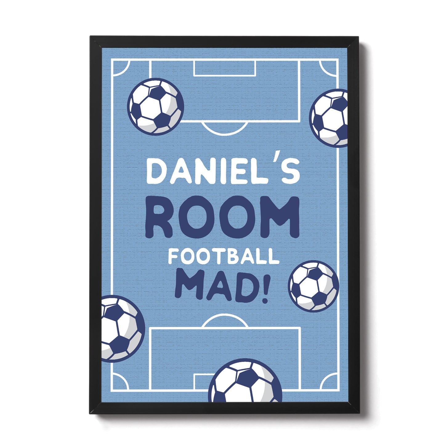 Boys Bedroom Wall Print Frame Personalised Football Gift For Son