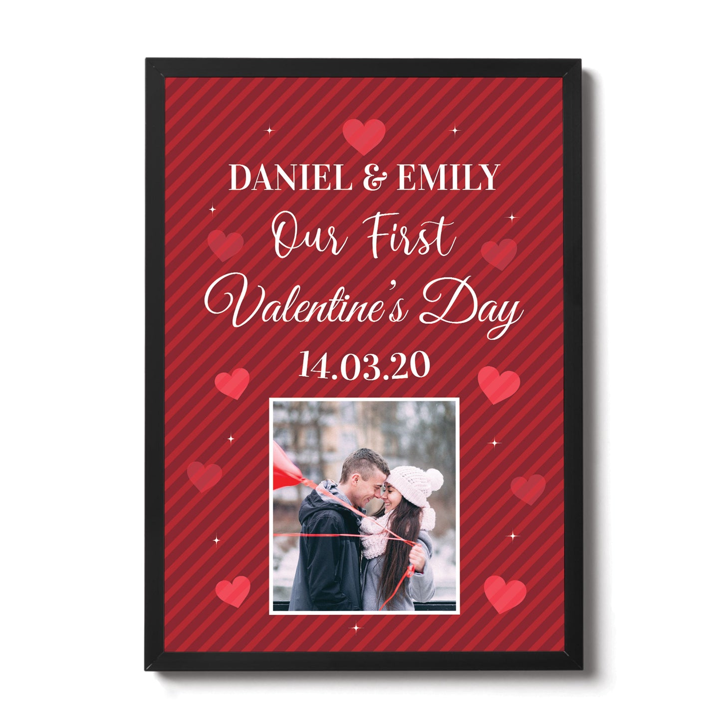 Personalised First Valentines Gift Framed Print 1st Valentines