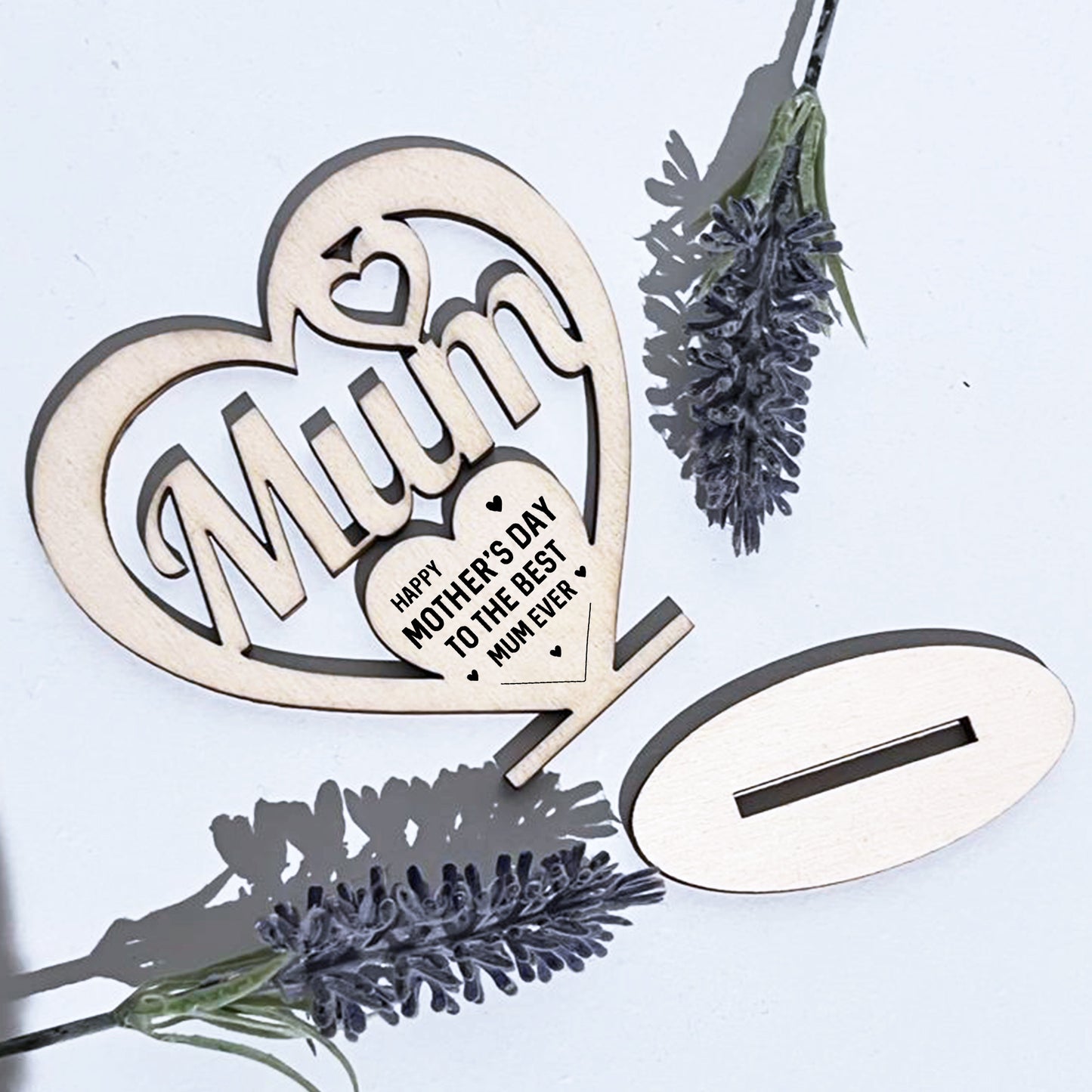 Happy Mothers Day Engraved Heart Gift For Mum Mummy Plaque