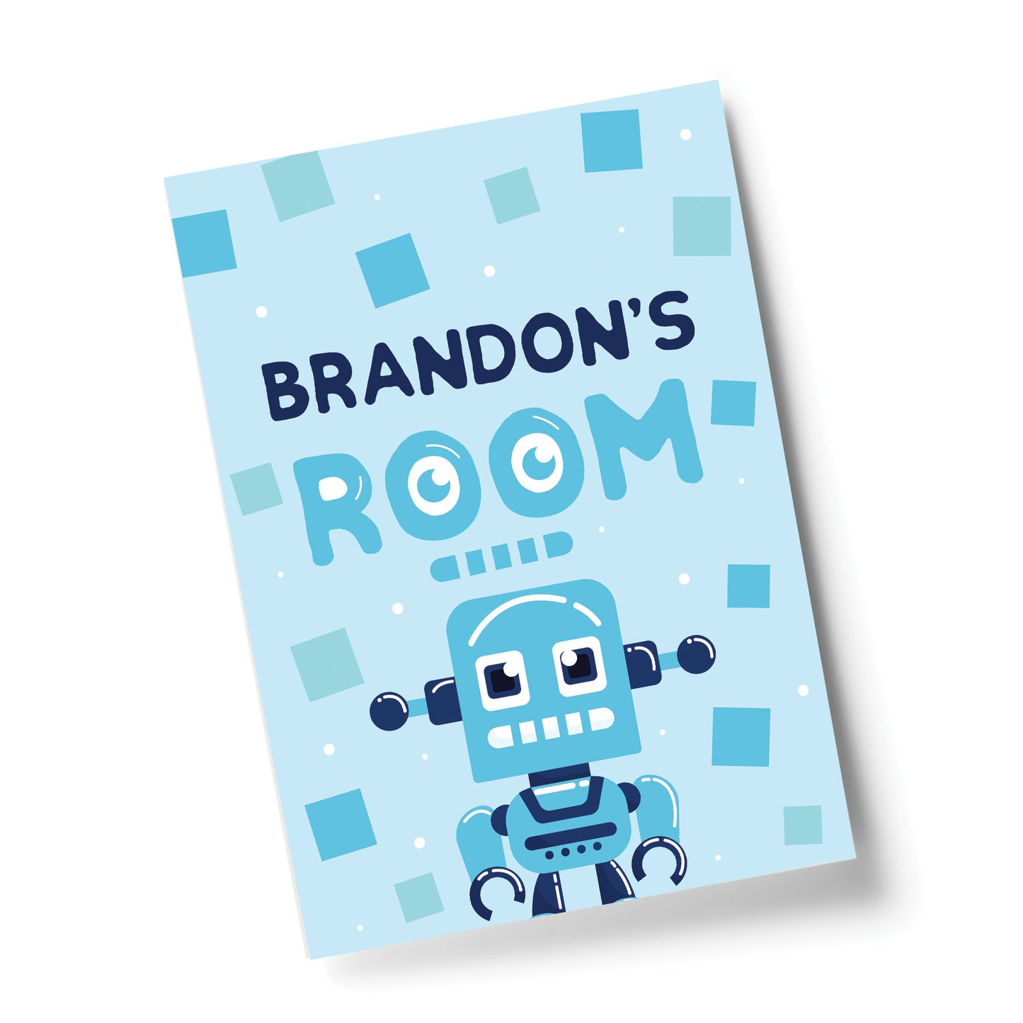 PERSONALISED Boys Bedroom Sign Robot Print Boys Wall Art Decor