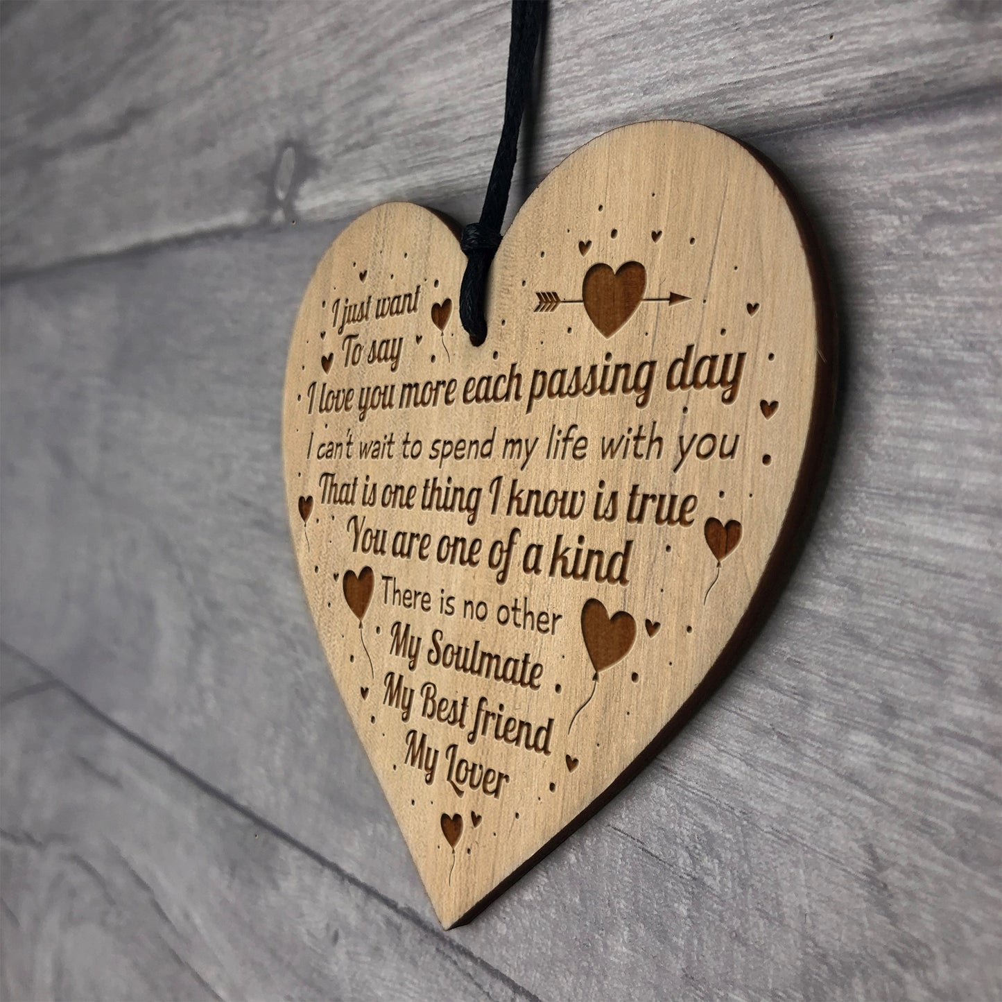 Soulmate Gifts Engraved Heart Anniversary Birthday Christmas