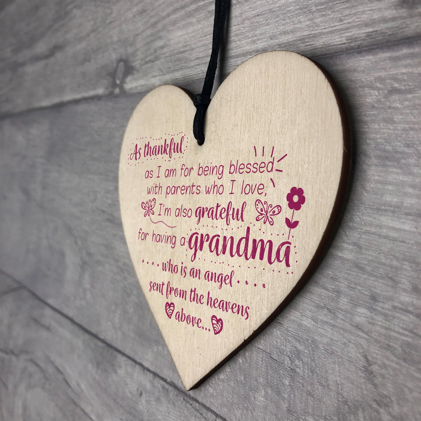 Grandma Grandparent Gran Nan Mum Plaque Sign Gift Wood Heart