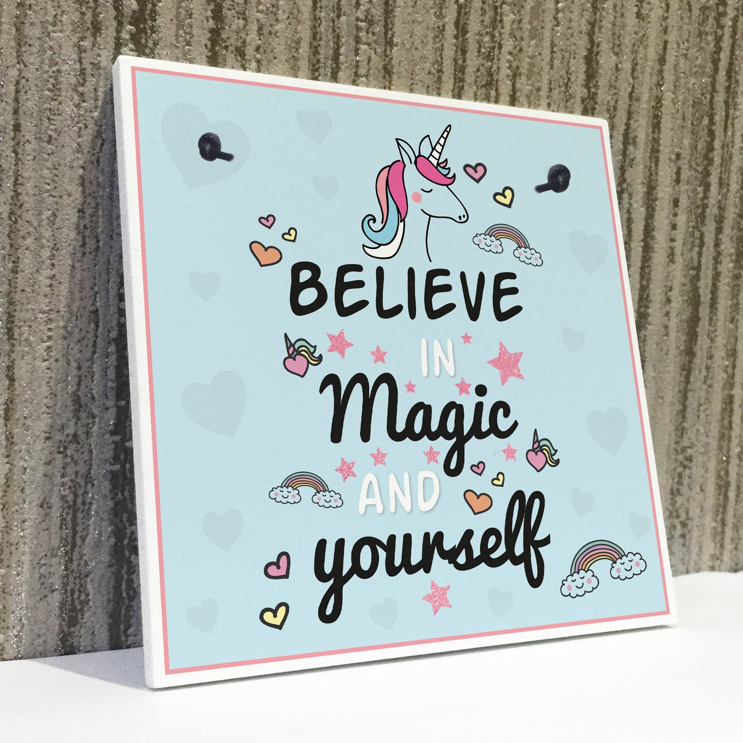 Believe In Magic and Yourself Unicorn Wall Plaque Sign