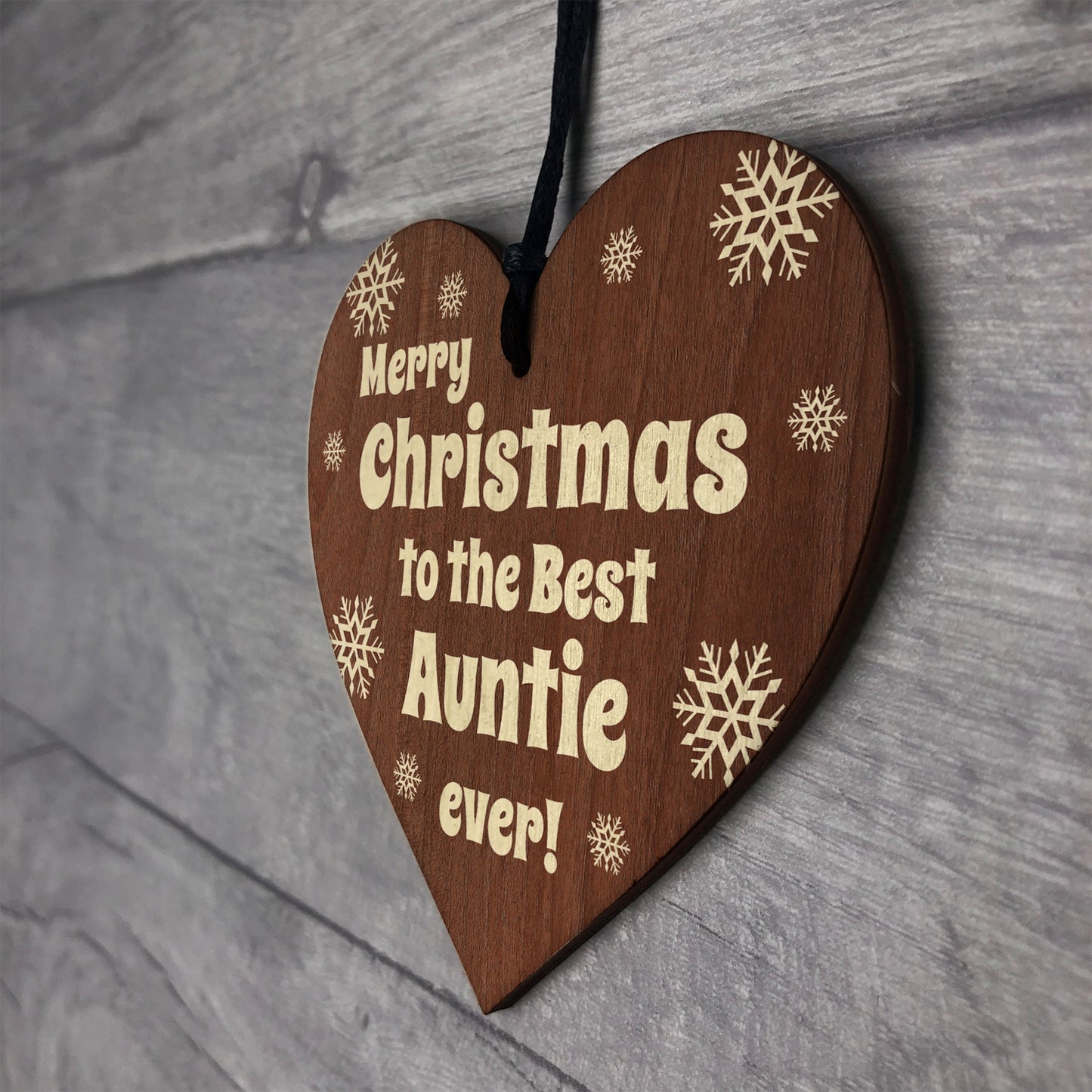 Auntie Gifts From Niece Nephew, Novelty Christmas Wooden Bauble