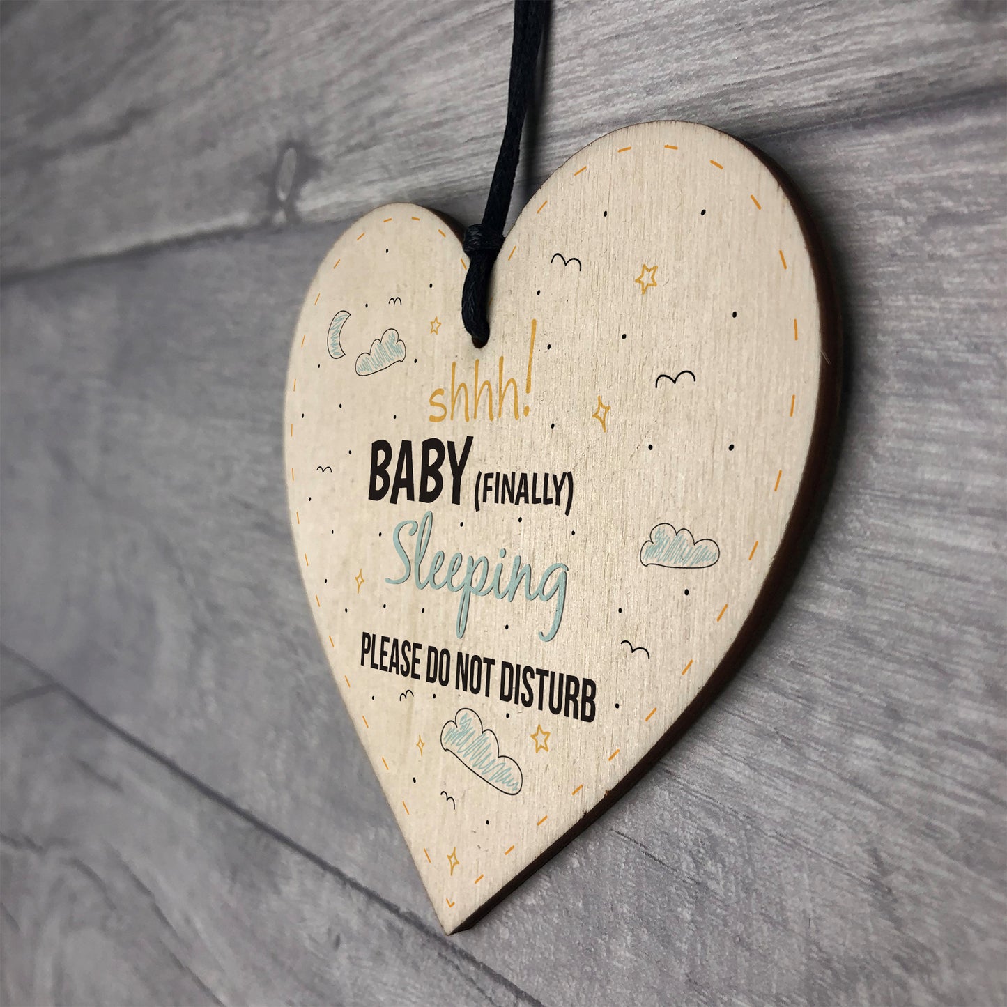 Baby Sleeping Hanging Heart Baby Son Daughter Bedroom Plaques