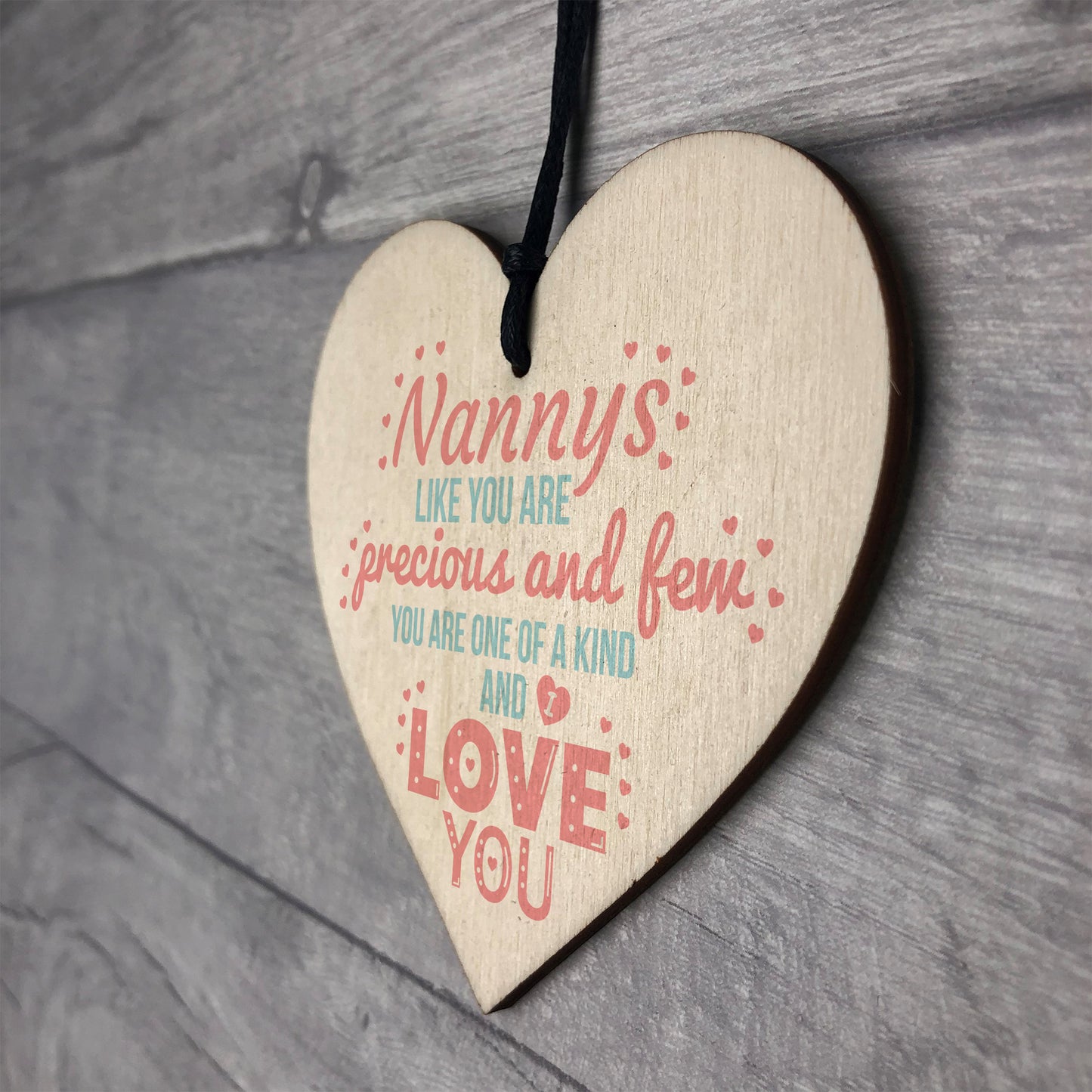 Love Wood Heart Sign NANNY NANA NAN GRANNY GRAN Keepsake Gift