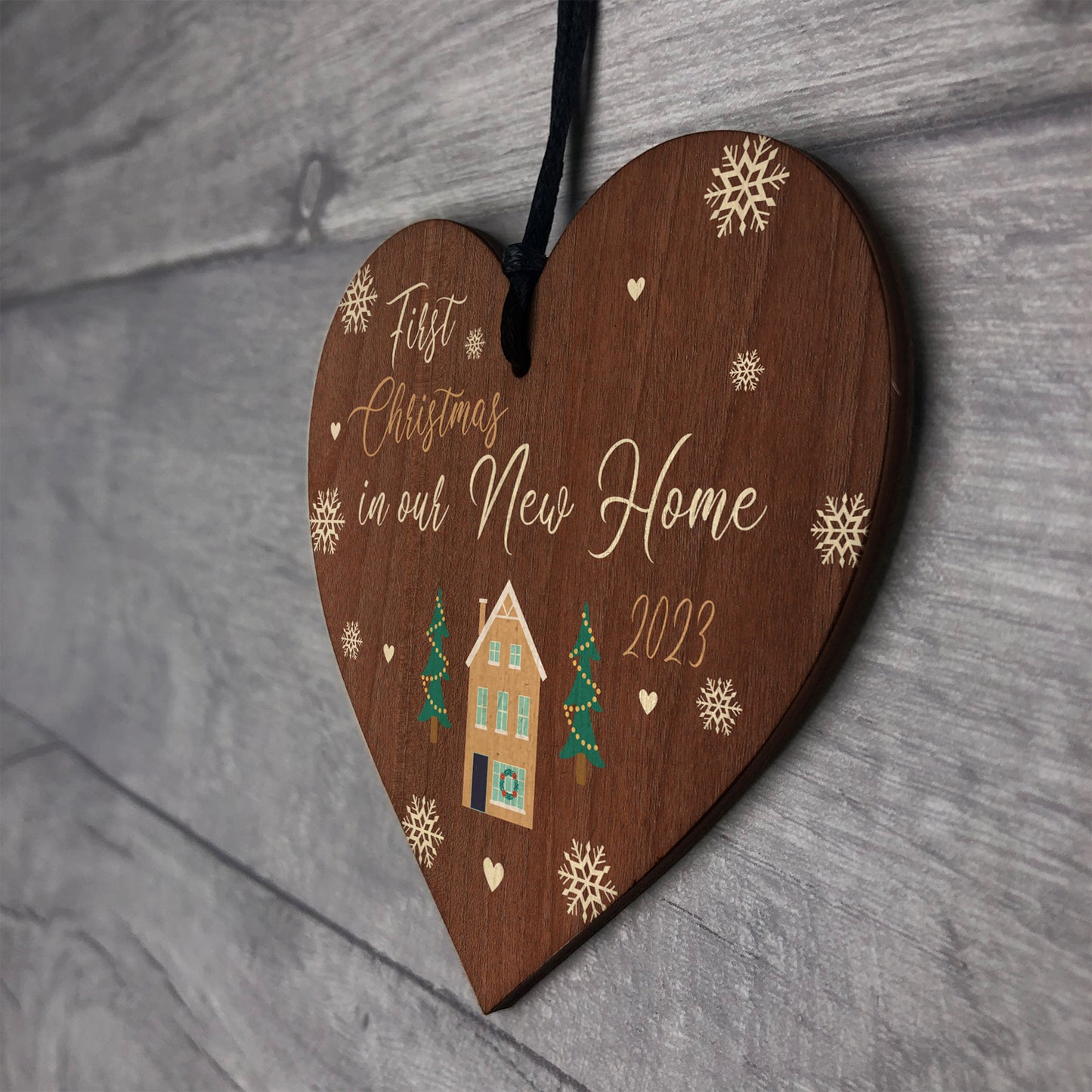 2023 First Christmas In New Home Wood Christmas Tree Decoration
