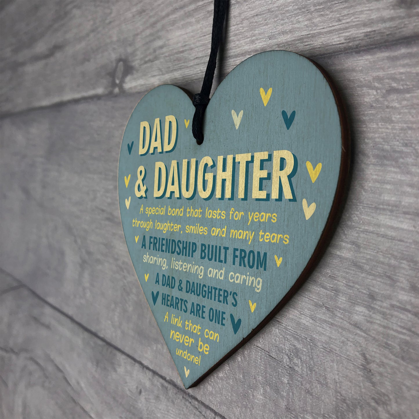 Dad And Daughter Gifts Wood Heart Sign Fathers Day Gift Birthday