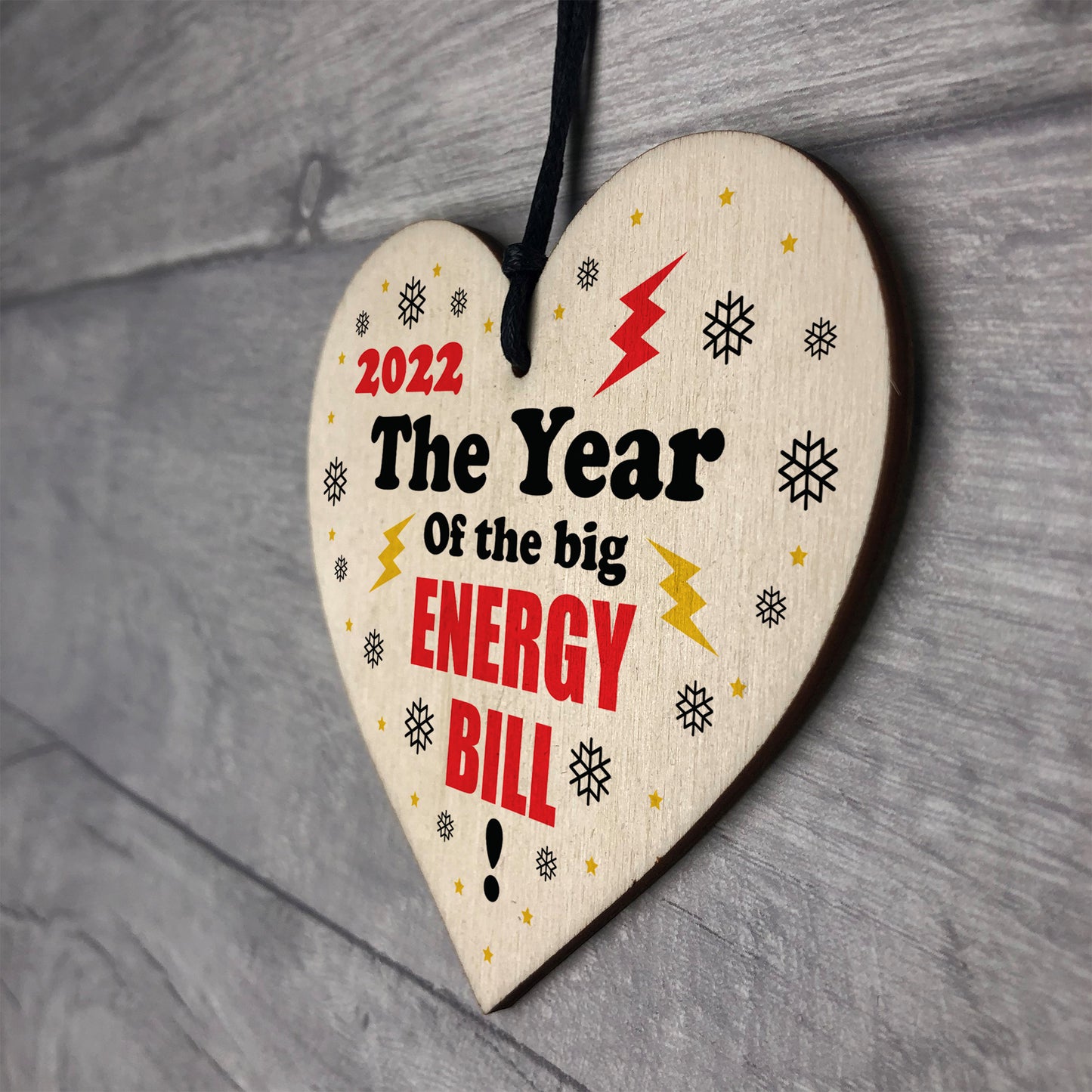 Funny Christmas Bauble Energy Bill Wood Tree Decoration Gift