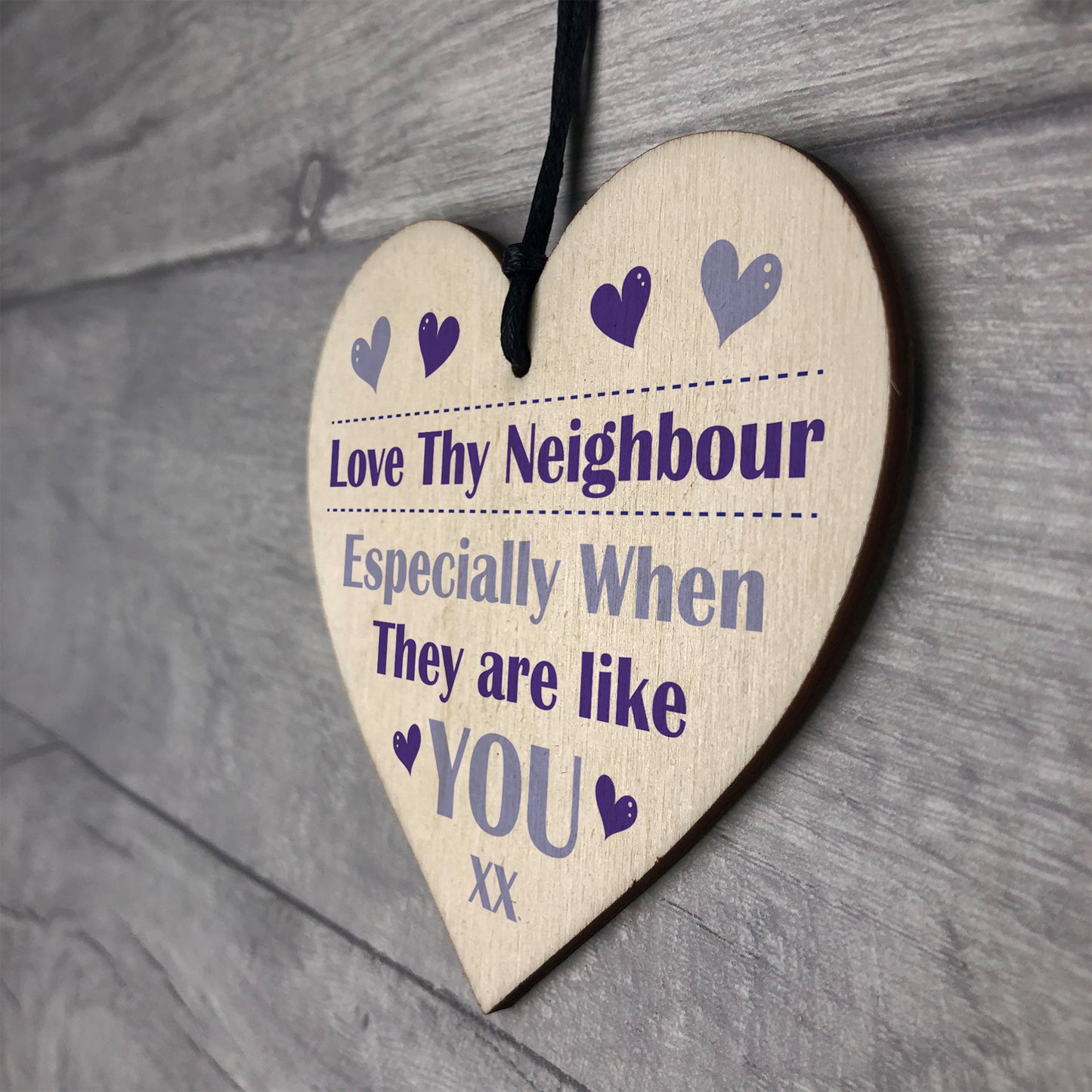 Neighbour Thank You Wood Heart Best Neighbour Present Friendship