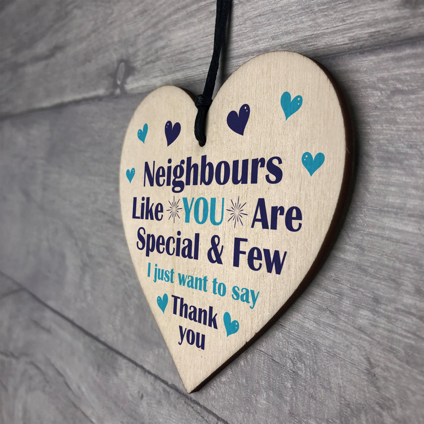 Neighbour Gift Plaque Wood Heart Friendship Gift Neighbour