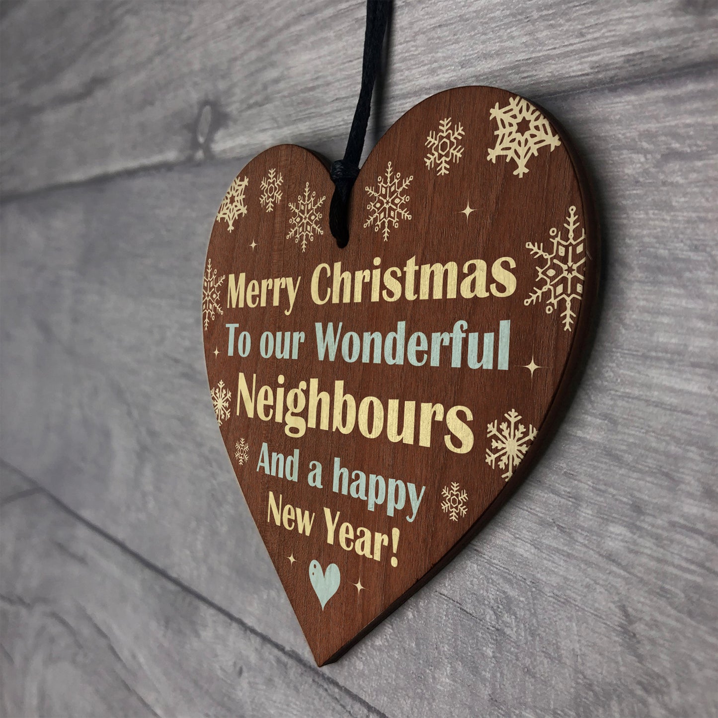 Neighbour Christmas Gift Friendship Gift Handmade Wooden Heart