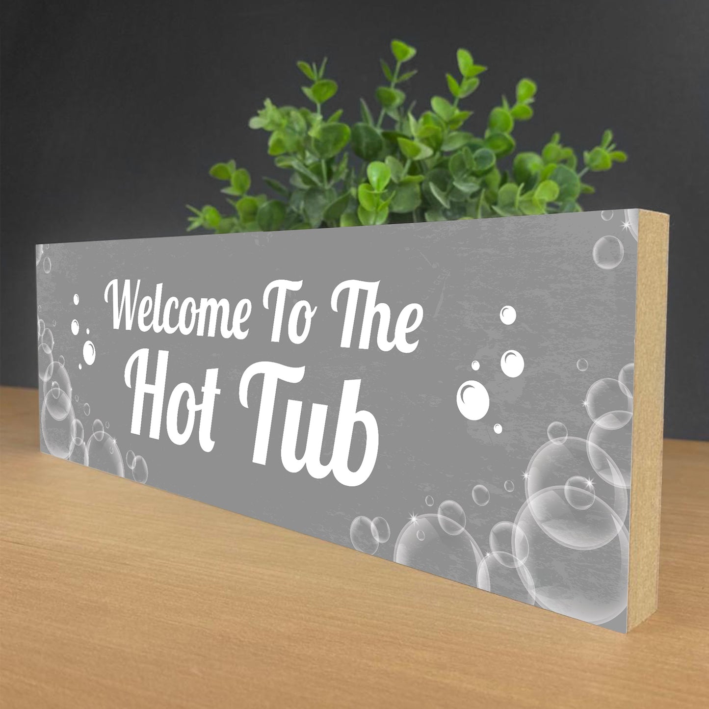 Hot Tub Welcome Plaque Wooden Outdoor Sign For Garden Home