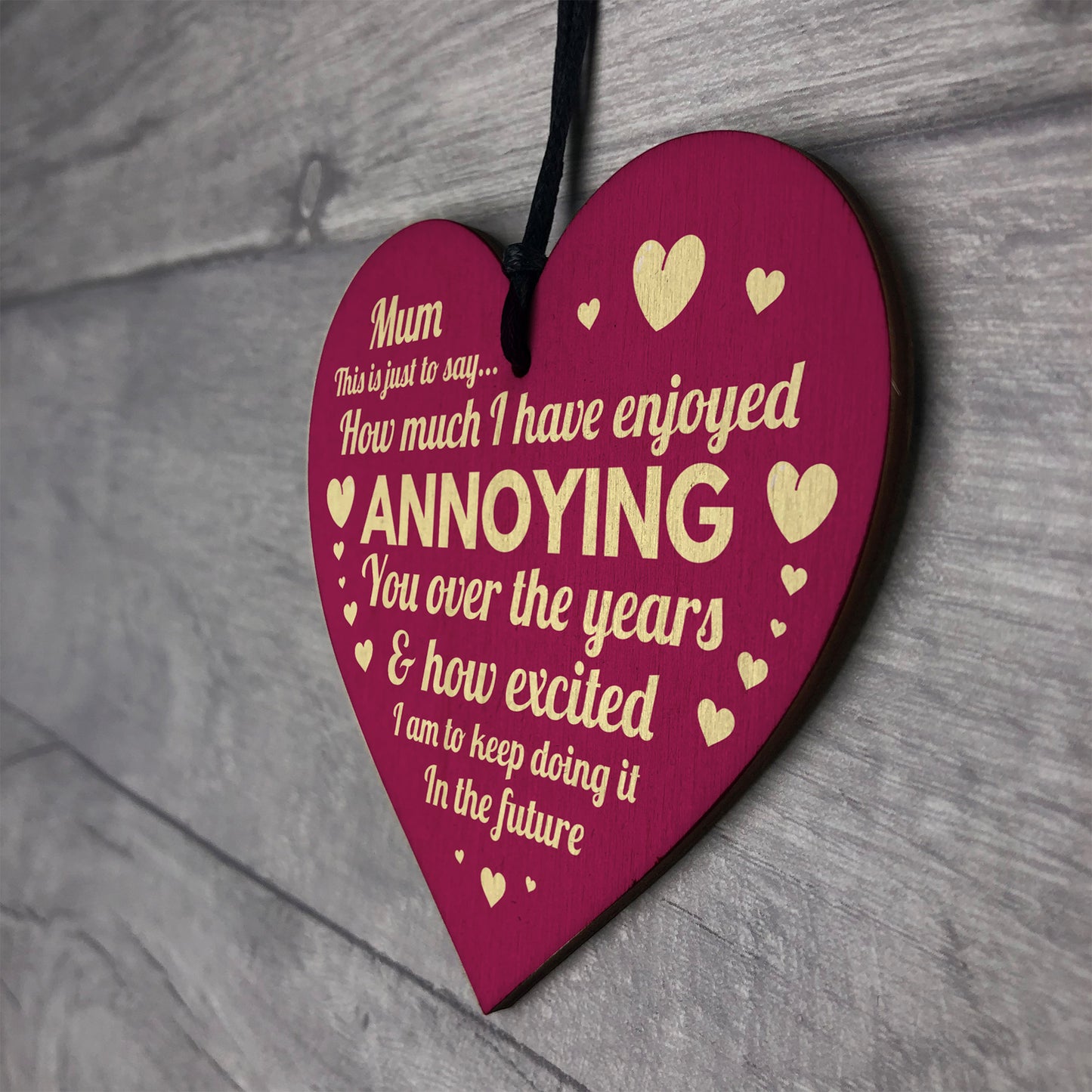 Handmade Wooden Heart for Mum Humour Gift For Mothers Day