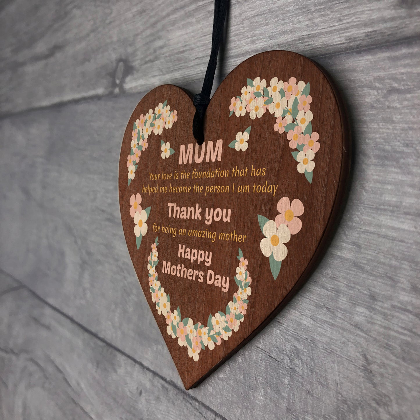 THANK YOU GIFT Wooden Heart Sign Mothers Day Gift For Mum