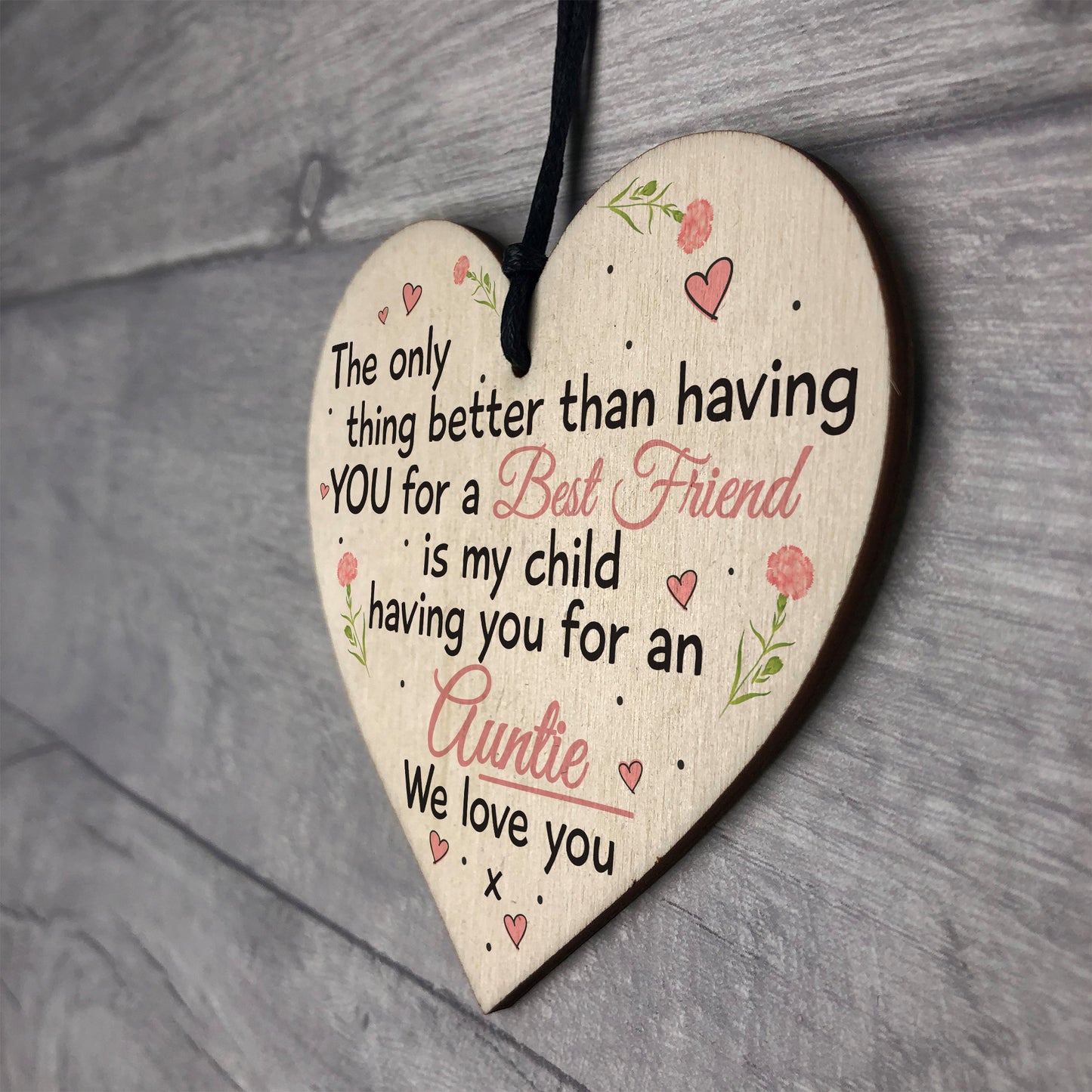 Best Friend Auntie Heart Gift Shabby Chic Birthday Love Keepsake