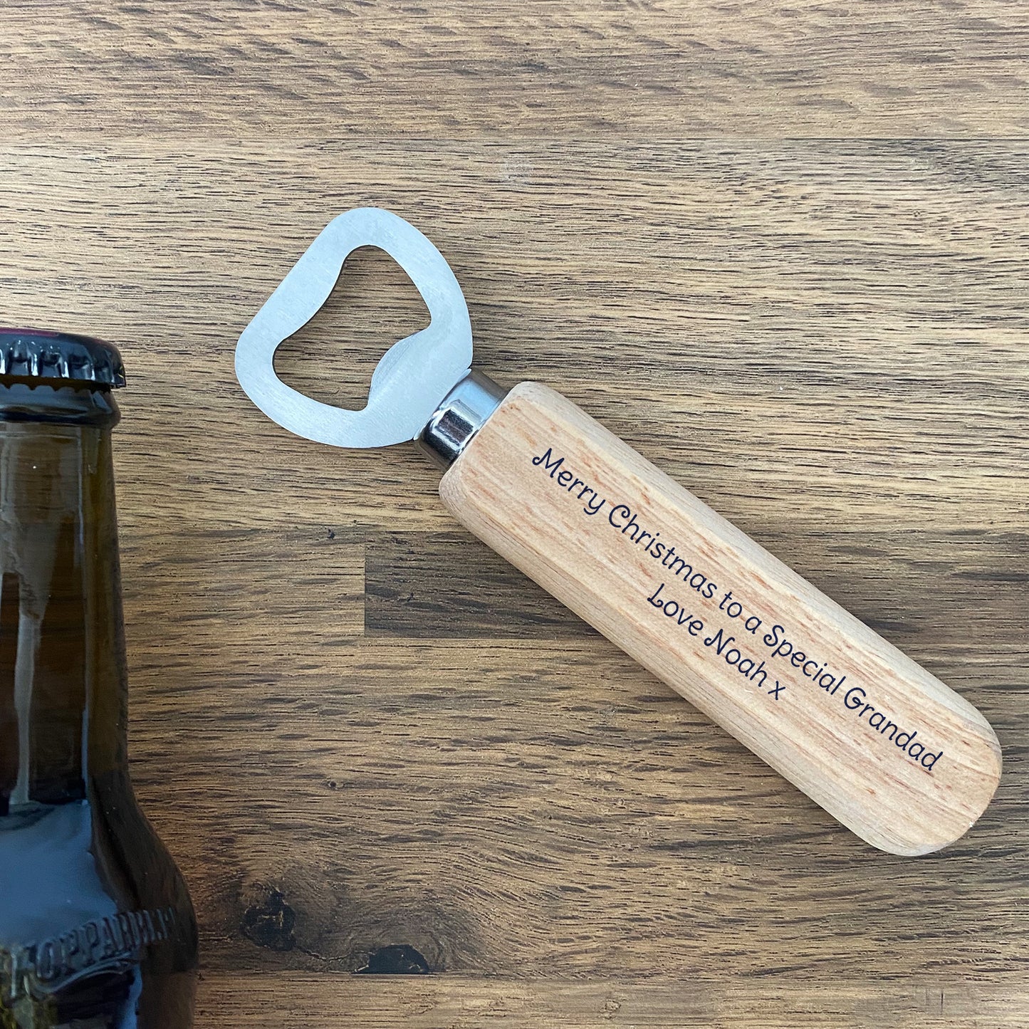 Christmas Gift For Grandad Personalised Wood Bottle Opener