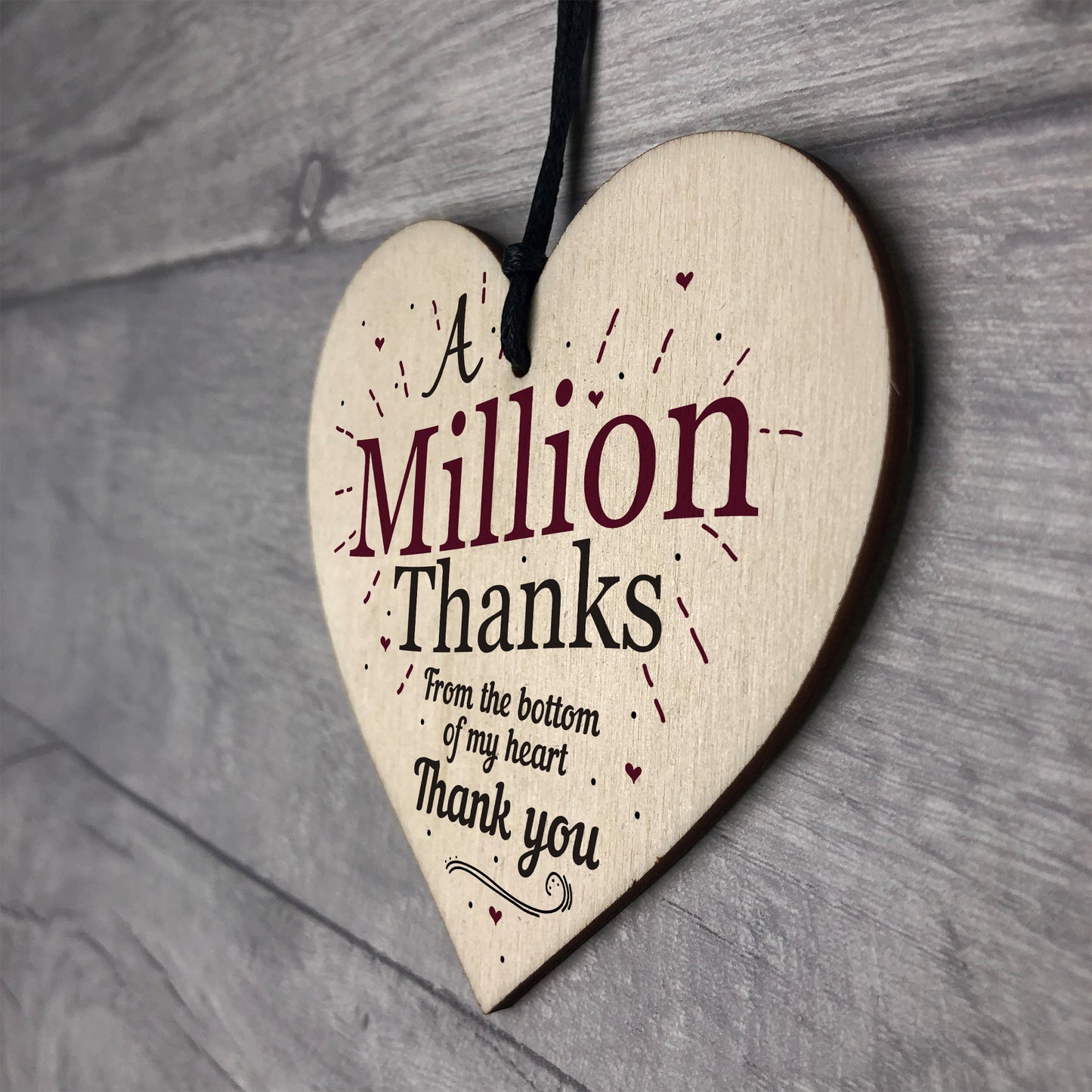 A Million Thanks Friendship Sign Best Friend Gift Wooden Heart