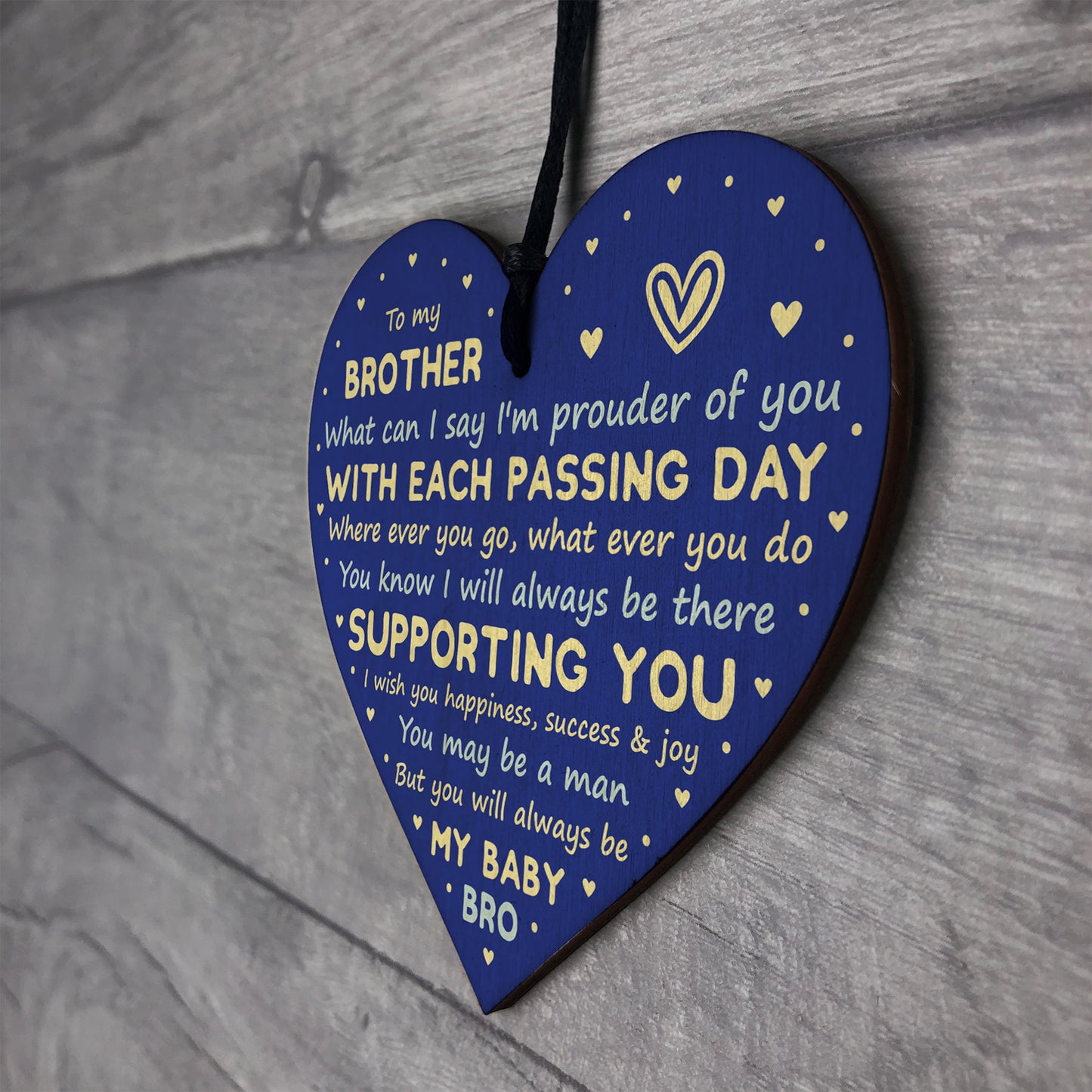 Little Brother Gifts Wooden Heart Birthday Gift For Brother