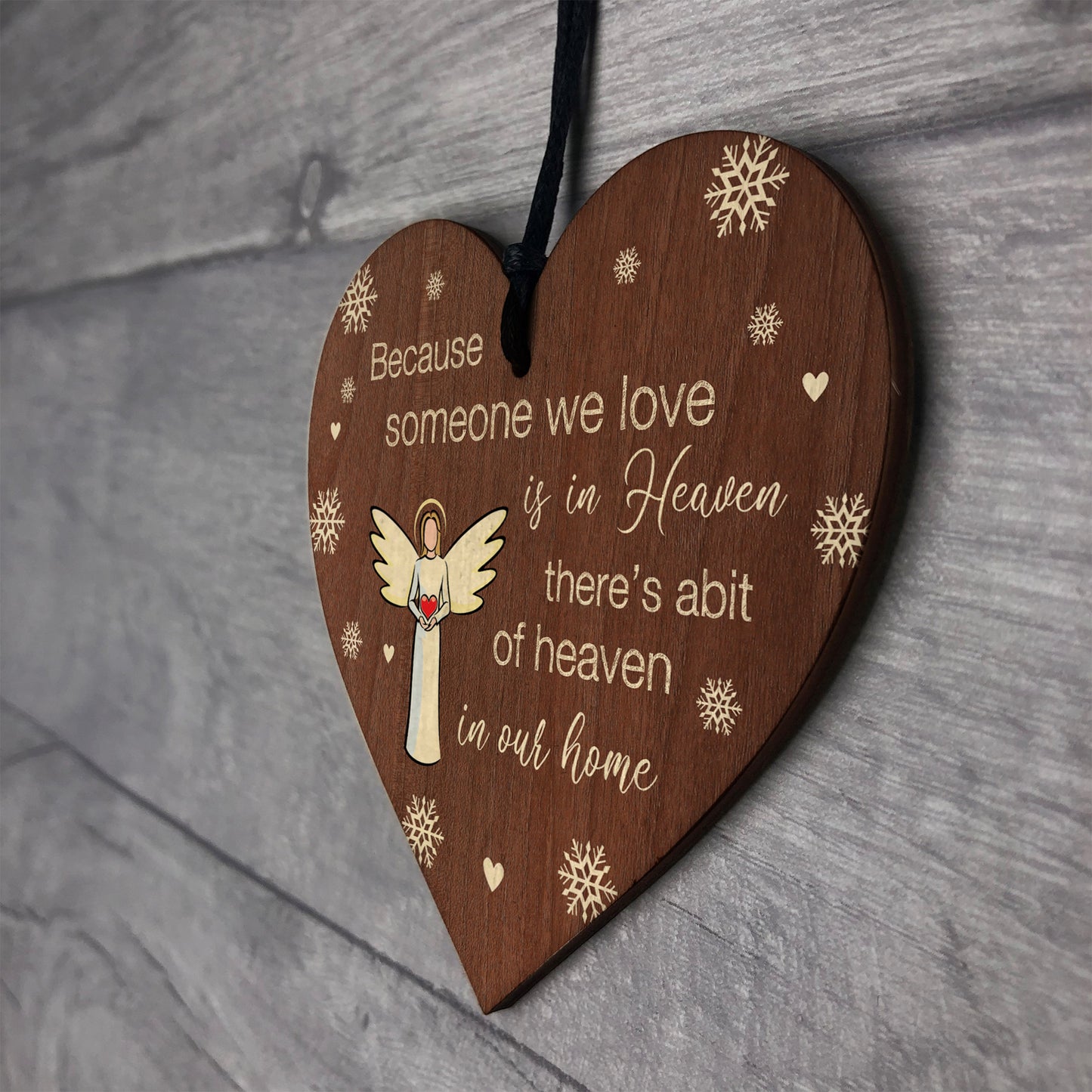 Abit Of Heaven In Our Home Wooden Memorial Christmas Decoration