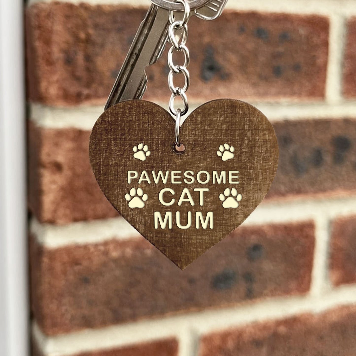 Funny Birthday Gift From Cat Engraved Keyring CAT MUM Gift Joke