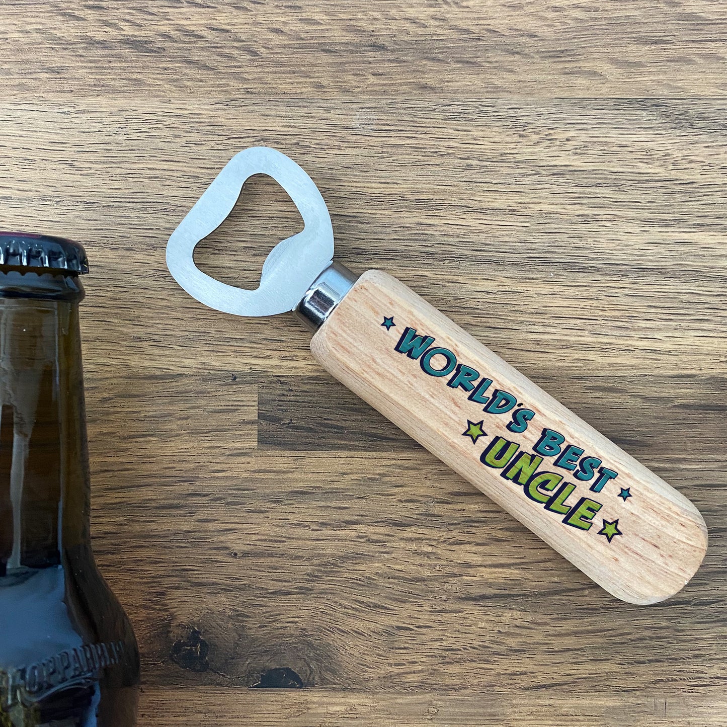 Worlds Best Uncle Wooden Bottle Opener Christmas Birthday Gift