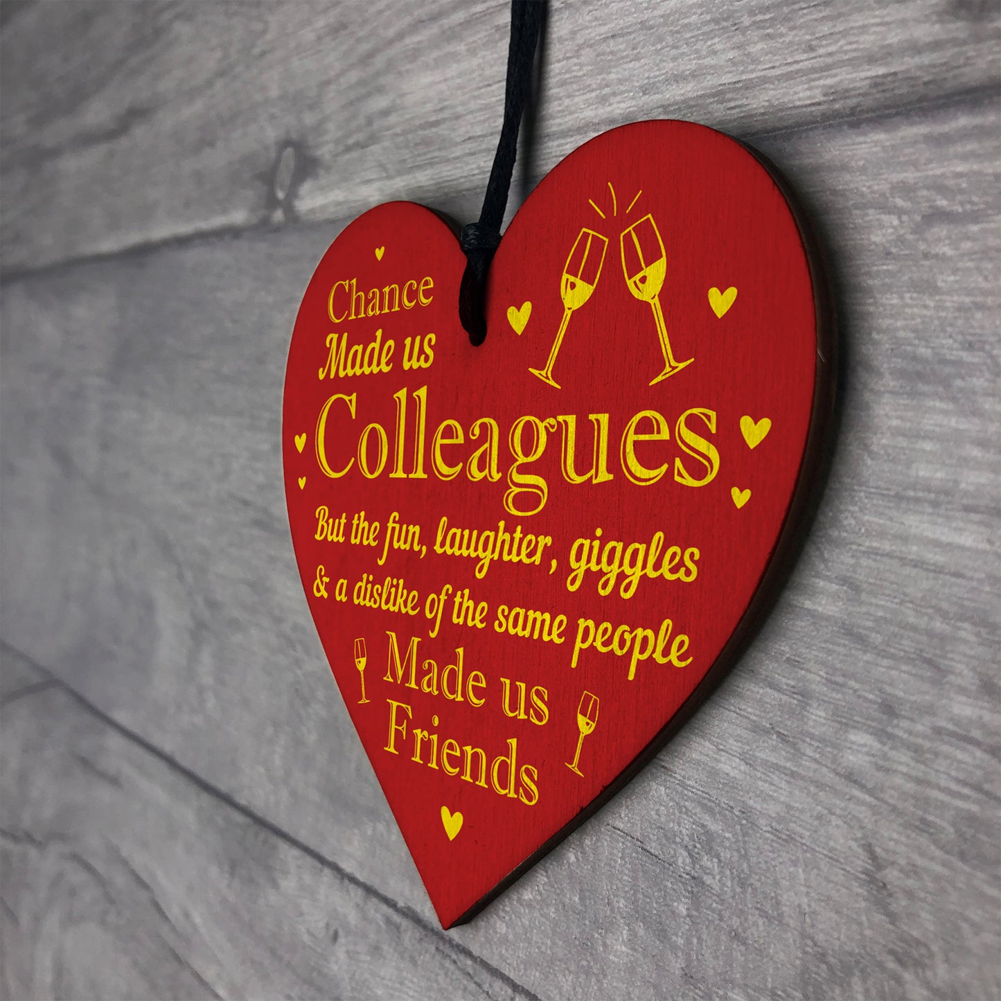 Chance Made Us Colleagues Gifts Heart Plaque Hanging Sign Friend