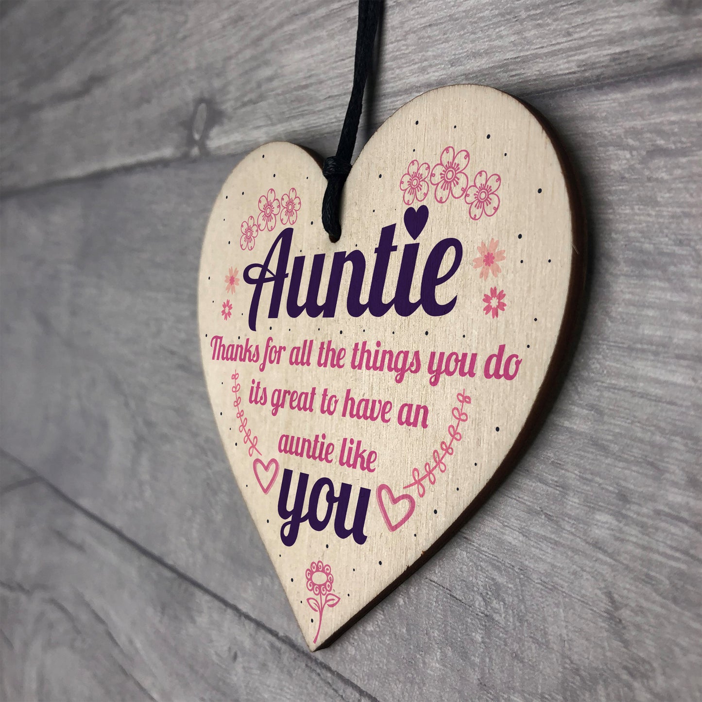 Aunties Like YOU Present Wooden Heart Sign Friendship Love Gift