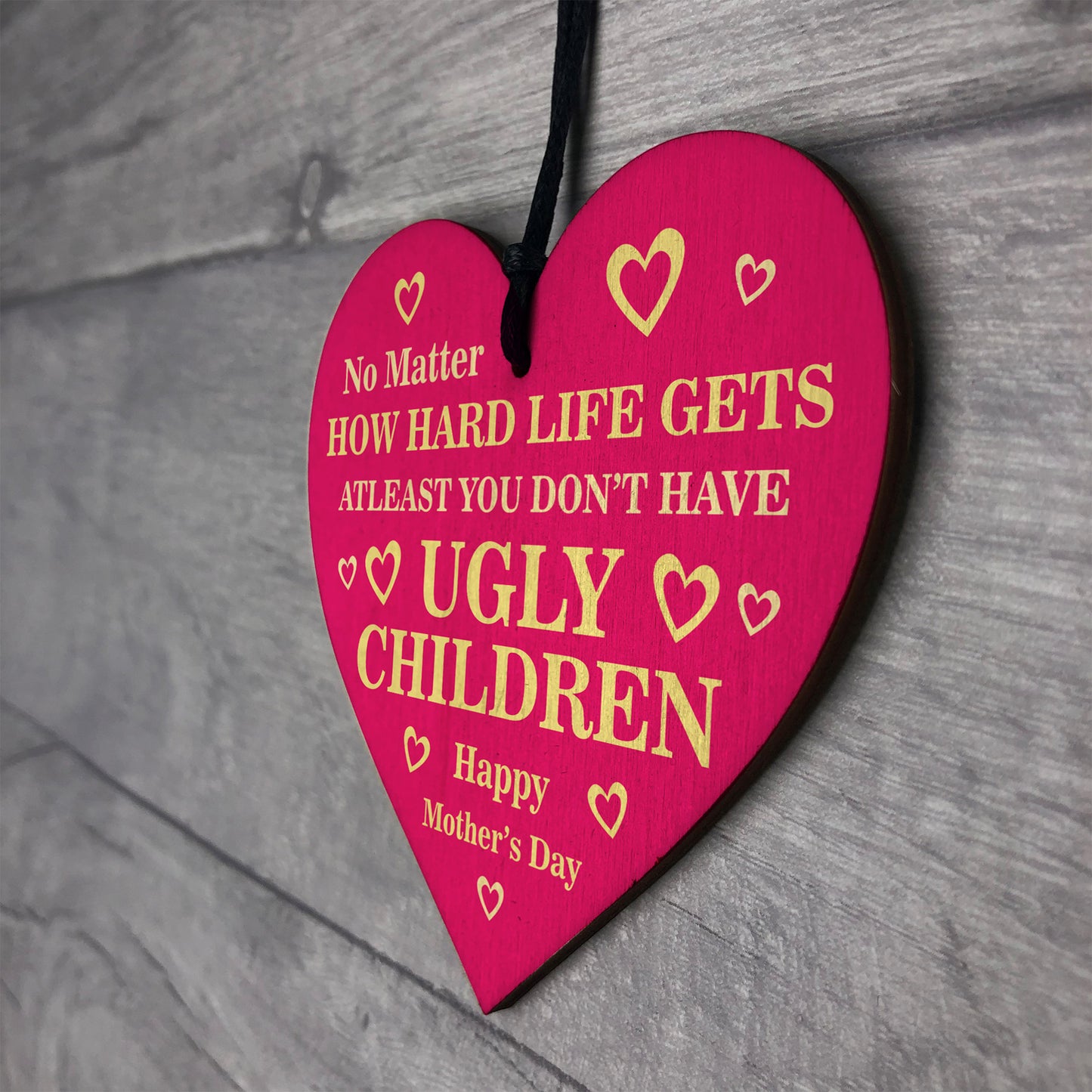 Funny Mothers Day Gift From Son Daughter Novelty Wood Heart