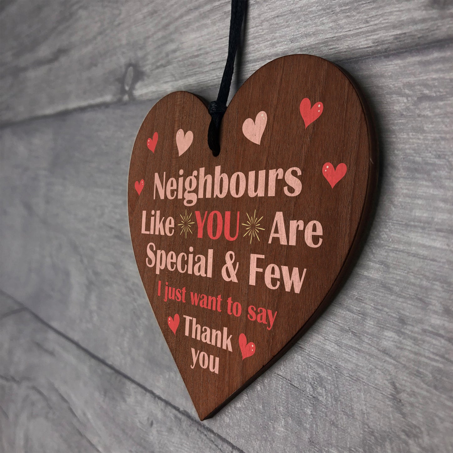 Friendship Gift For Neighbour Wood Heart Neighbour Birthday