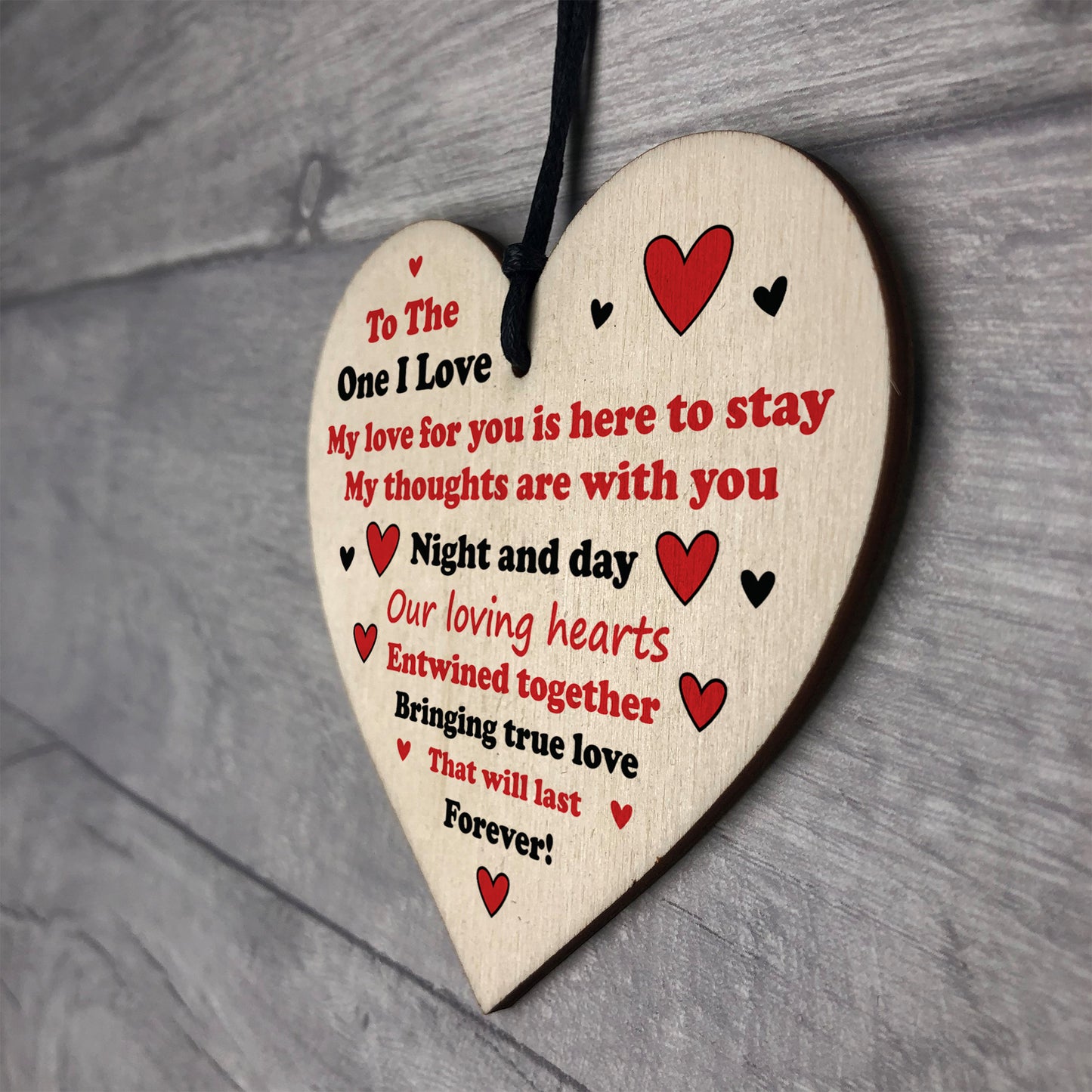 Valentines Gift For THE ONE I LOVE Wood Heart Gift For Boyfriend