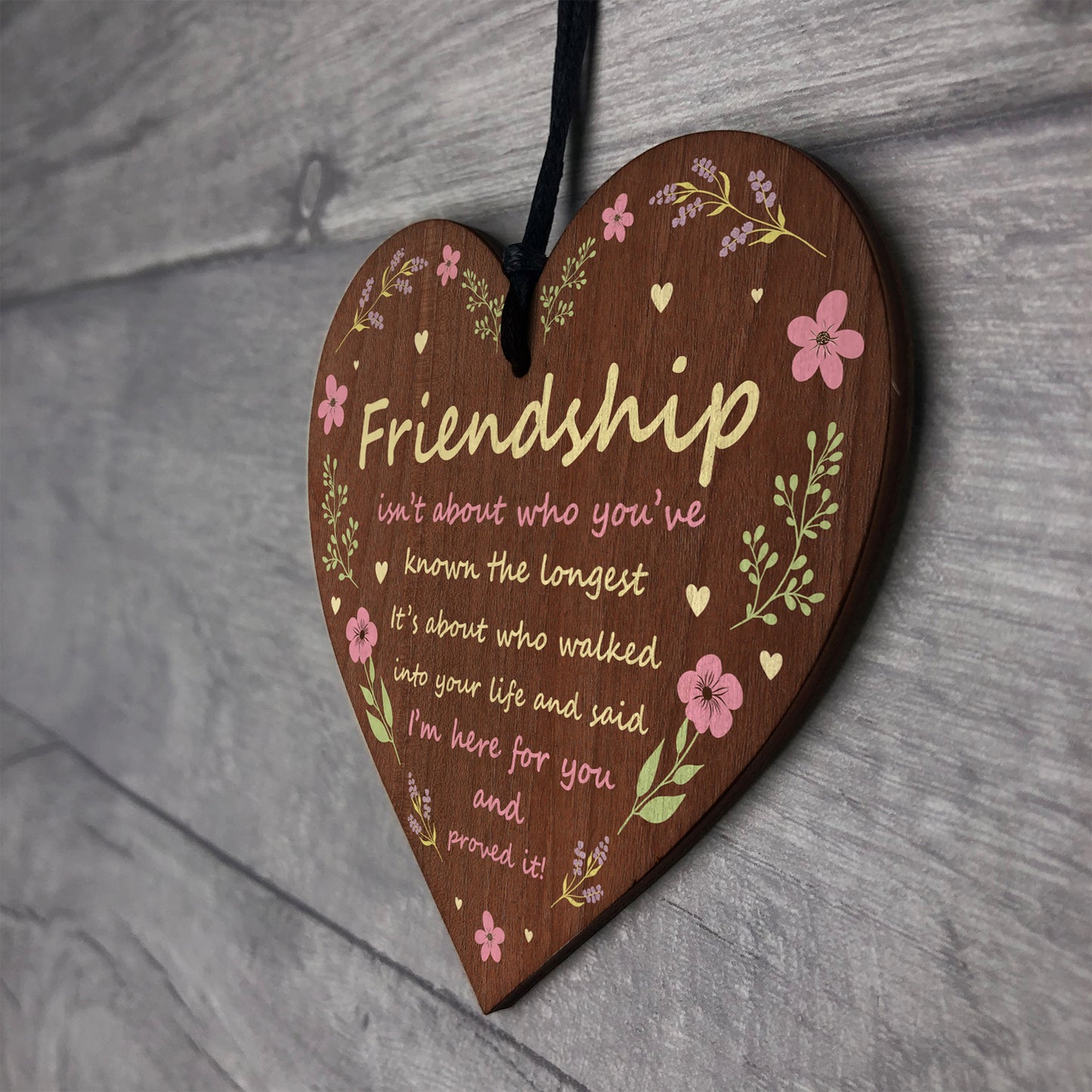 Friendship Gift For Best Friend Wooden Heart Sentimental Gift