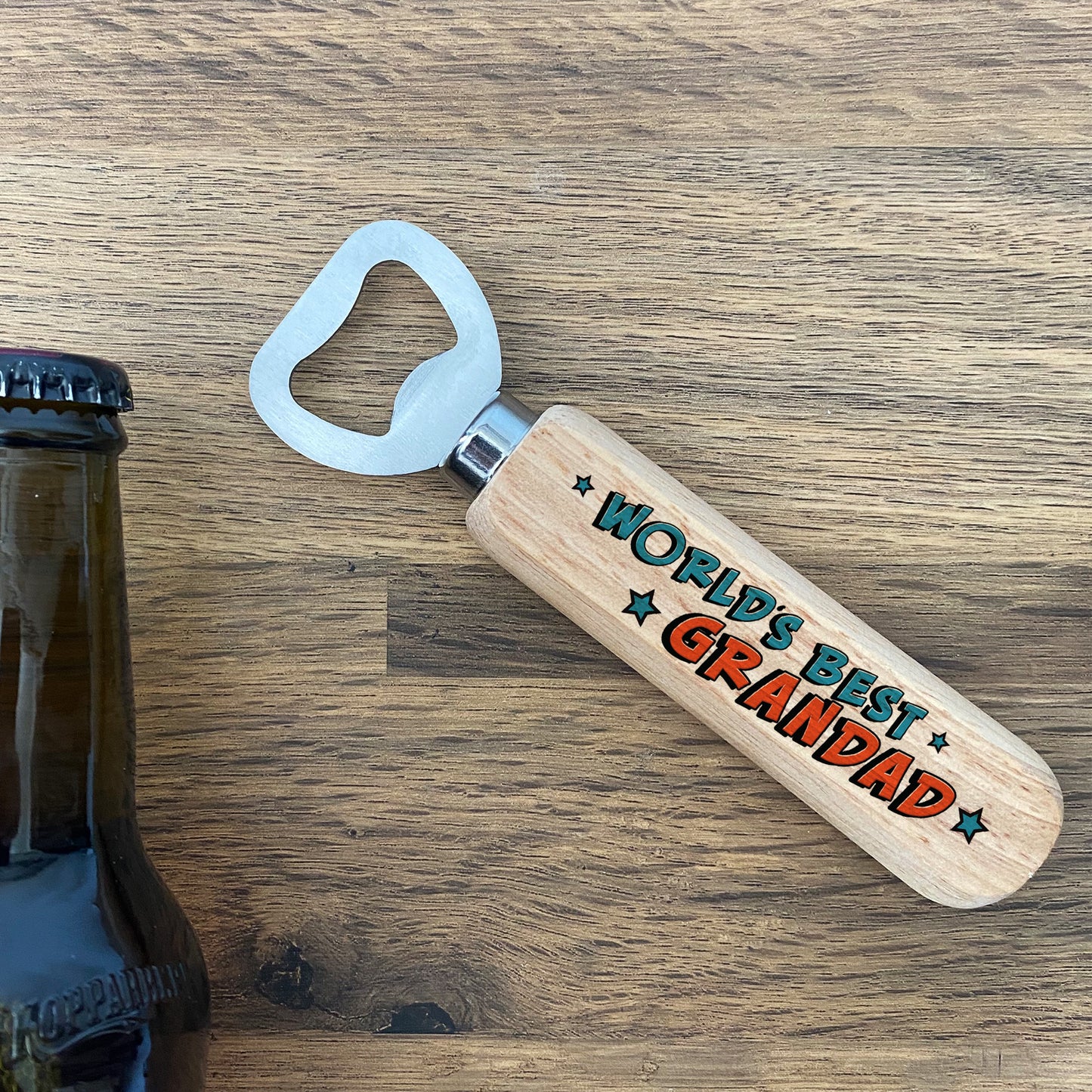 Worlds Best Grandad Wooden Bottle Opener Christmas Birthday Gift
